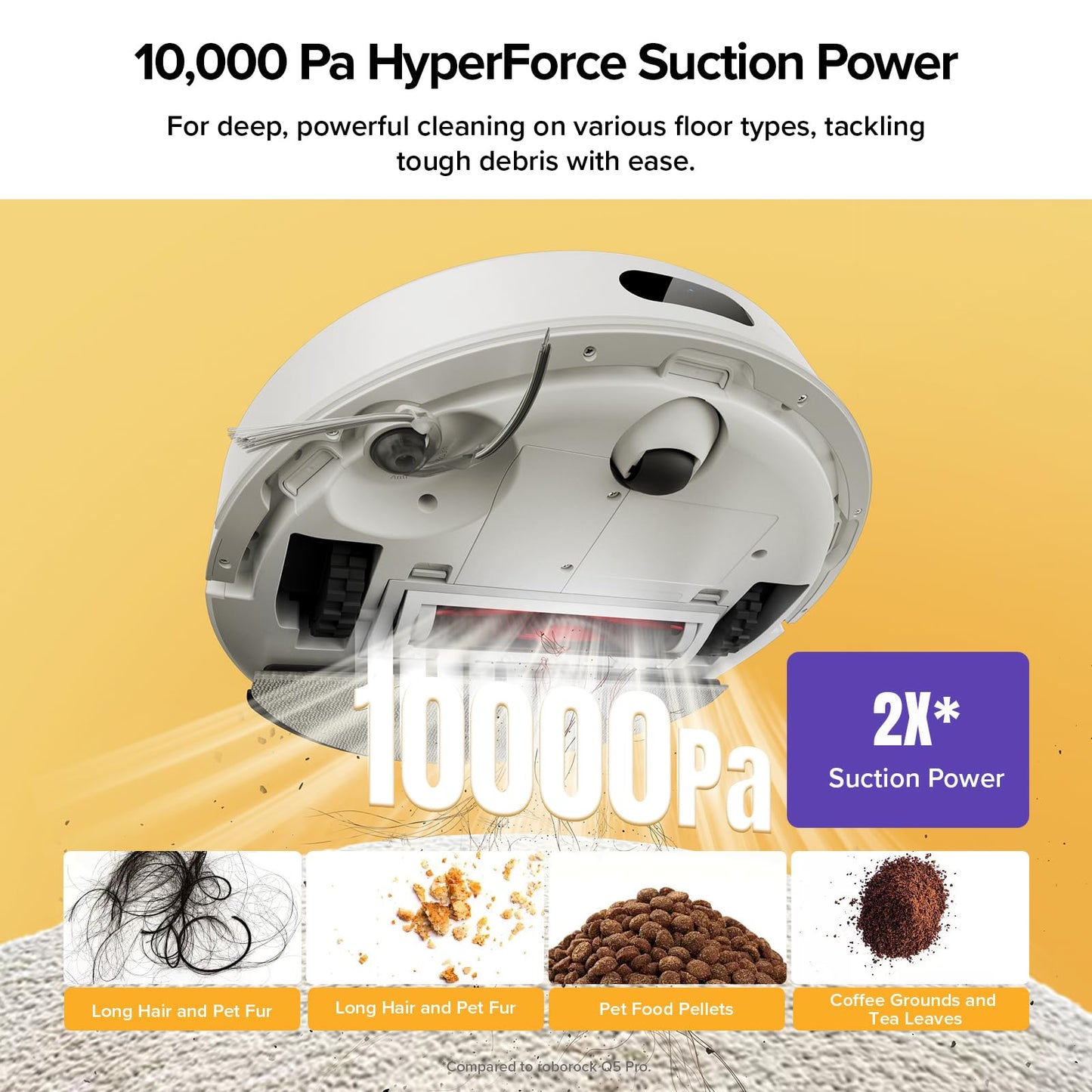 roborock Q7 M5+ Robot Vacuum and Mop, Upgraded from Q5 Max+, Up to 7-9 Weeks Self-Empty, 10000Pa Suction, Dual Anti-Tangle System for Pet Hair & Carpet, PreciSense LiDAR Navigation, App Control, Black