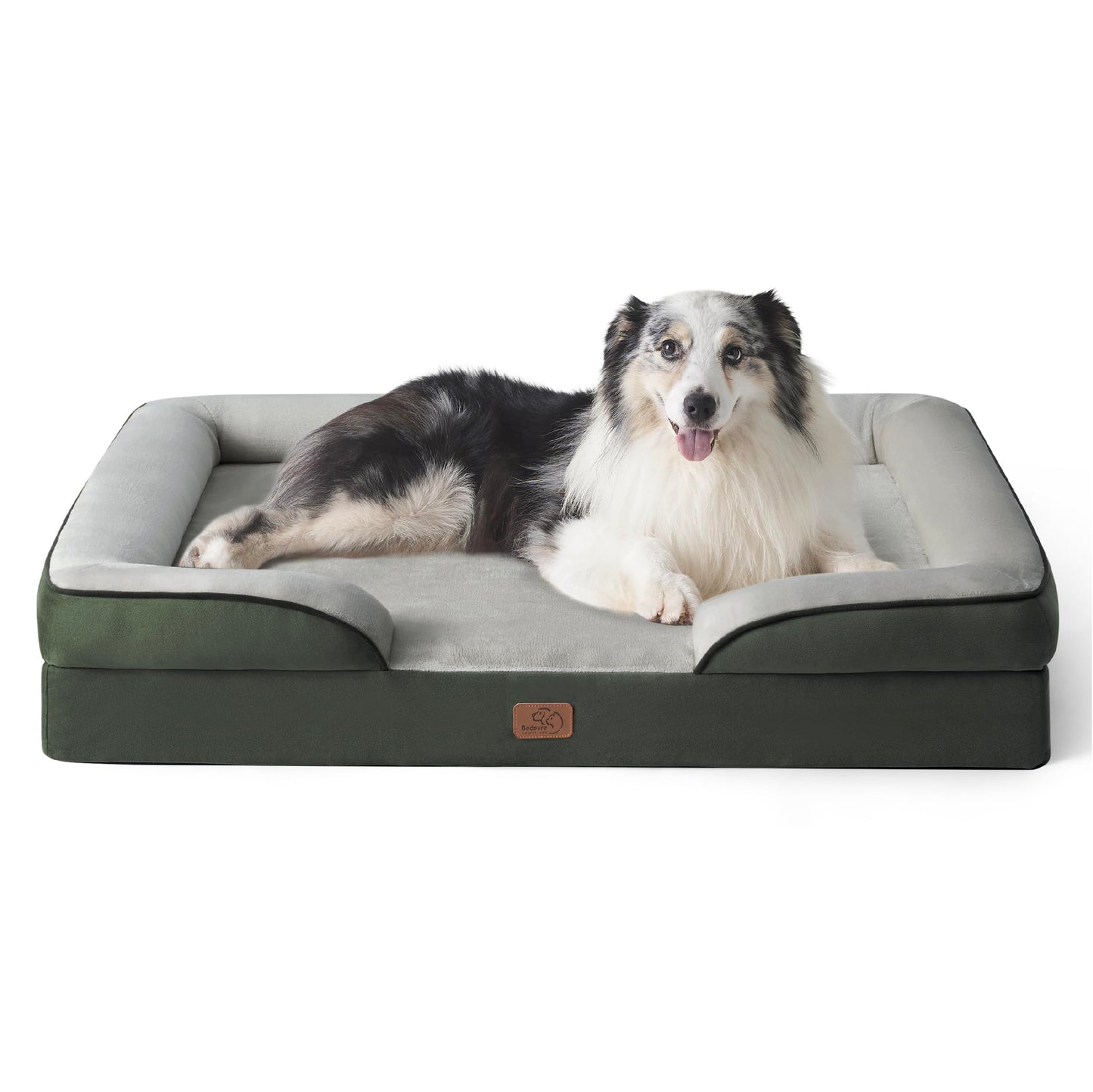 Bedsure Orthopedic Dog Beds Large Sized Dog - Washable Large Dog Cat Bed Waterproof, Comfort Dogs Couch Sofa with Washable Removable Cover, Pet Bed with Nonskid Bottom, Grey, 35"