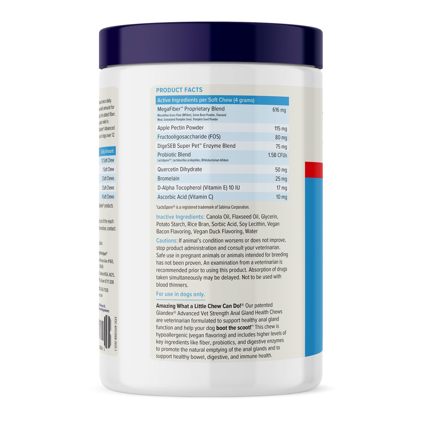 Vetnique Glandex Anal Gland Soft Chew Treats with Pumpkin for Dogs Digestive Enzymes, Probiotics Fiber Supplement for Dogs Boot The Scoot (Peanut Butter Chews, 60 Count)