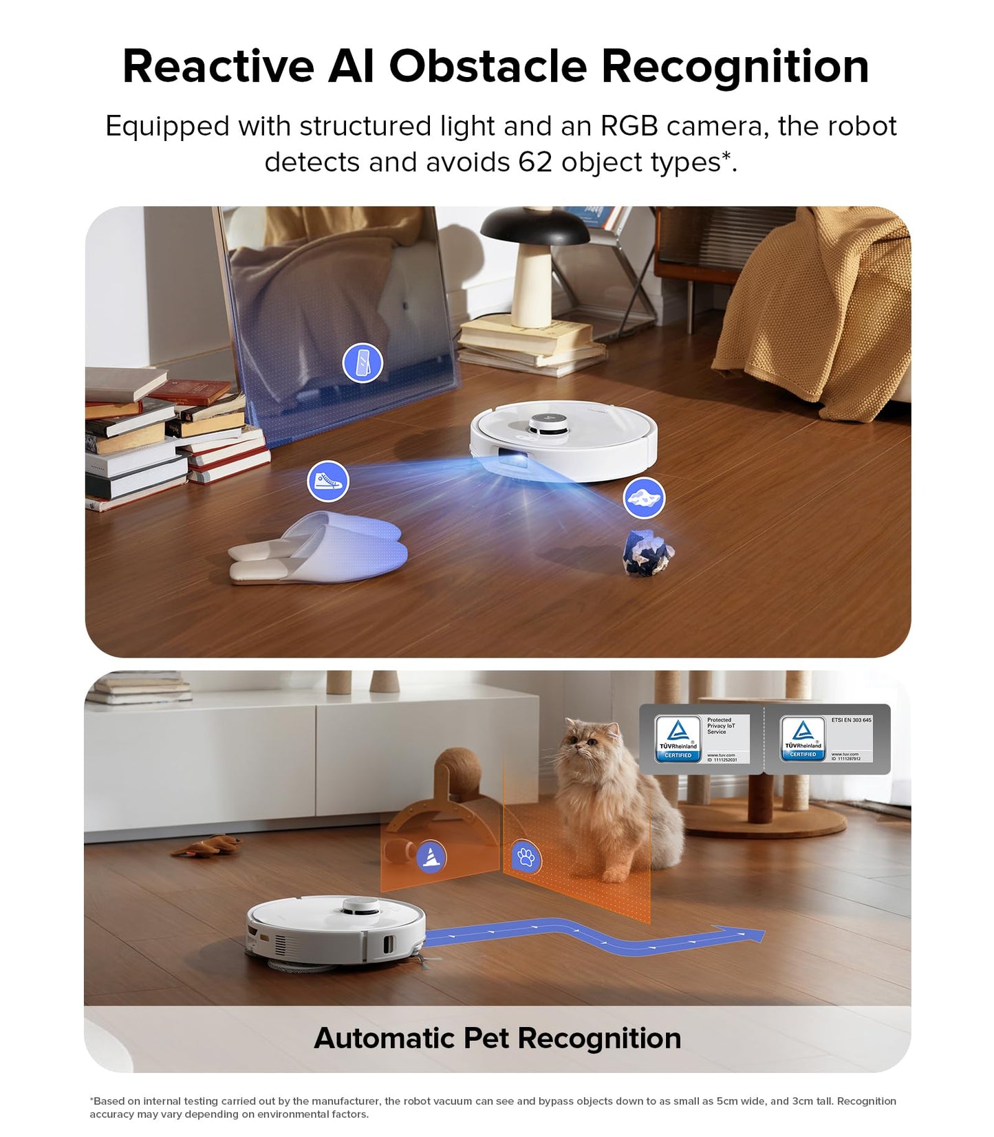 Roborock Qrevo Edge S5A Robot Vacuum and Mop, 18,500Pa, Zero-Tangling, DuoDivide Main Brush, FlexiArm Side Brush, Hot Water Mop Washing & Self-Cleaning, Warm Air Drying, Self-Emptying, Black