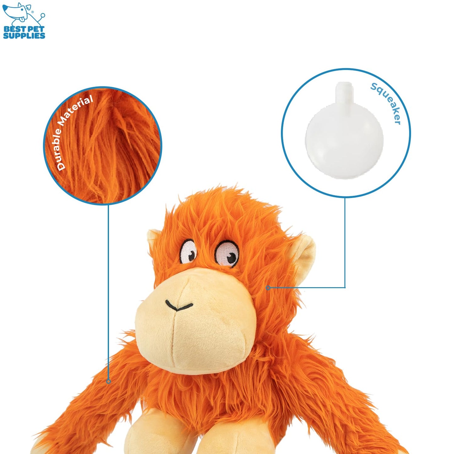 Best Pet Supplies Interactive Squeaky Dog Chew Toy, Ideal Dog Toys for Chewers, Small, Medium & Large Dogs, and Fetch Lovers - Crinkle Duck (Yellow), Large