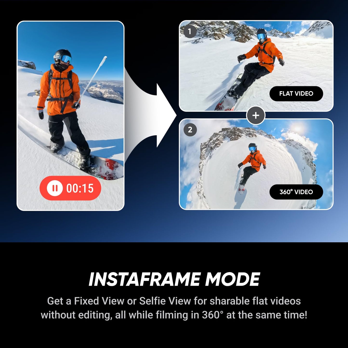 Insta360 X5 - Waterproof 8K 360° Action Camera, Leading Low Light, Invisible Selfie Stick Effect, Rugged and Replaceable Lens, 3-Hour Battery, Built-in Wind Guard, Stabilization, Triple AI Chip Design