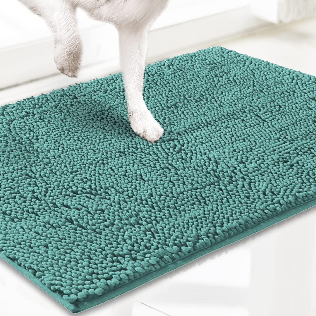 Muddy Mat® Shown on TV Super Absorbent Microfiber Dog Door Mat for Muddy Paws, Non-Slip Washable Pet Rug, Quick Dry Chenille Entryway Carpet, Machine Washable Indoor Outdoor mat, Grey 30"x19"