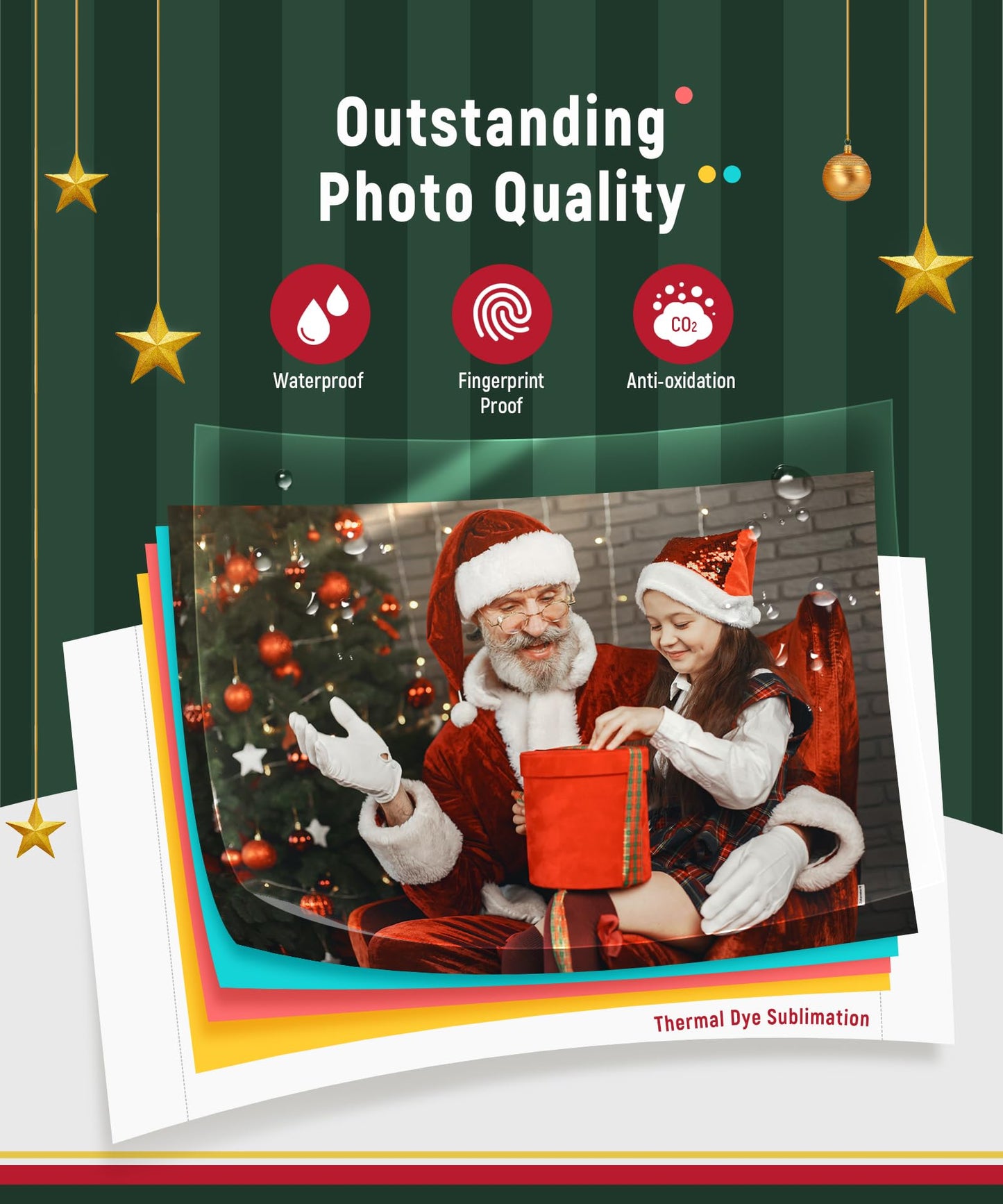 Liene M100 4x6'' Photo Printer, Phone Printer 100 Sheets & 3 Cartridges, Full-Color Photo, Portable Instant Photo Printer for iPhone Android, Thermal Dye Sublimation, Wi-Fi Picture Printer 100 Papers