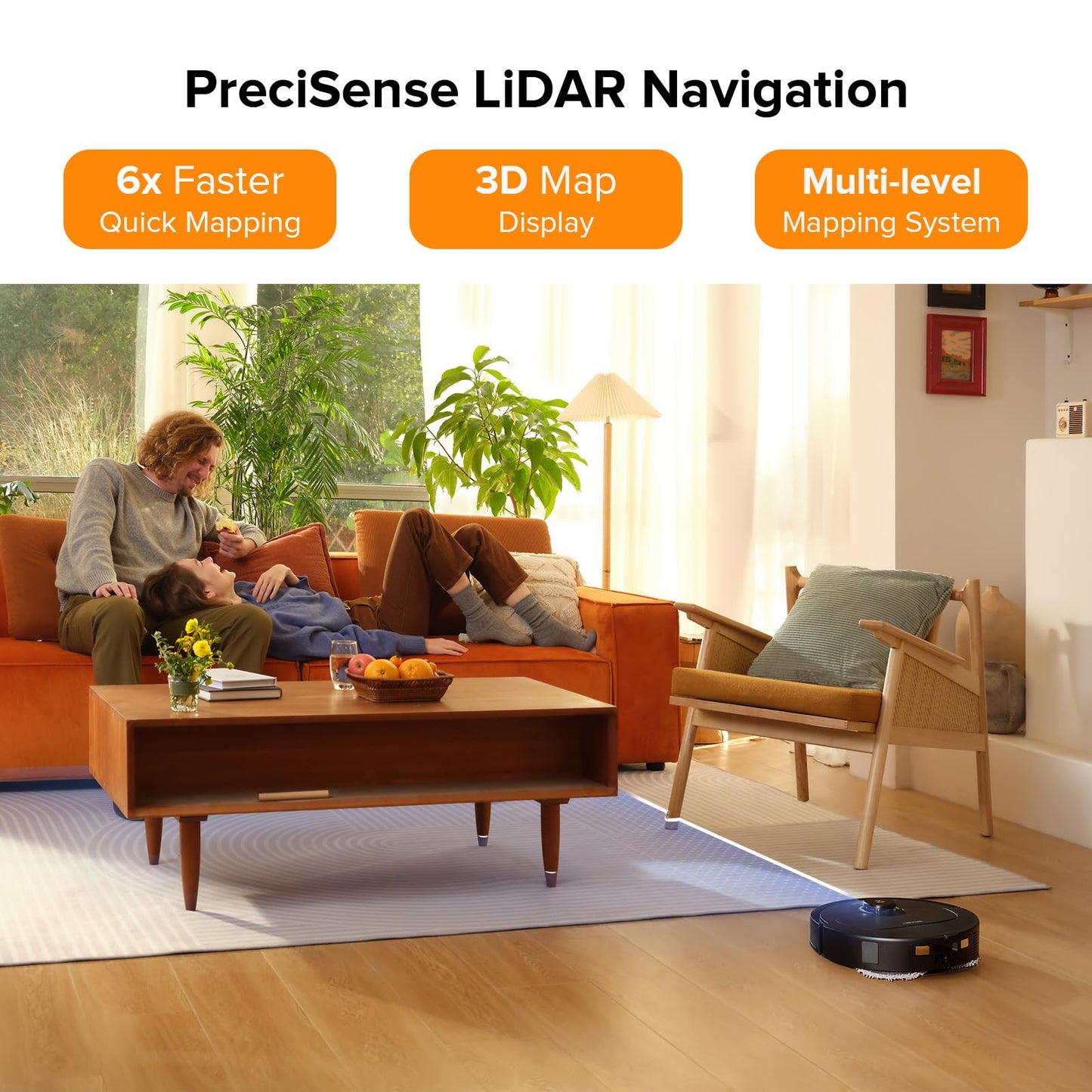 roborock Qrevo S5V Robot Vacuum and Mop, FlexiArm Edge Mopping, 12,000Pa Suction, Dual Zero-Tangle System, Smart Obstacle Avoidance, 10mm Mop Lifting, Auto Mop Washing&Drying, Self-Emptying&Refilling