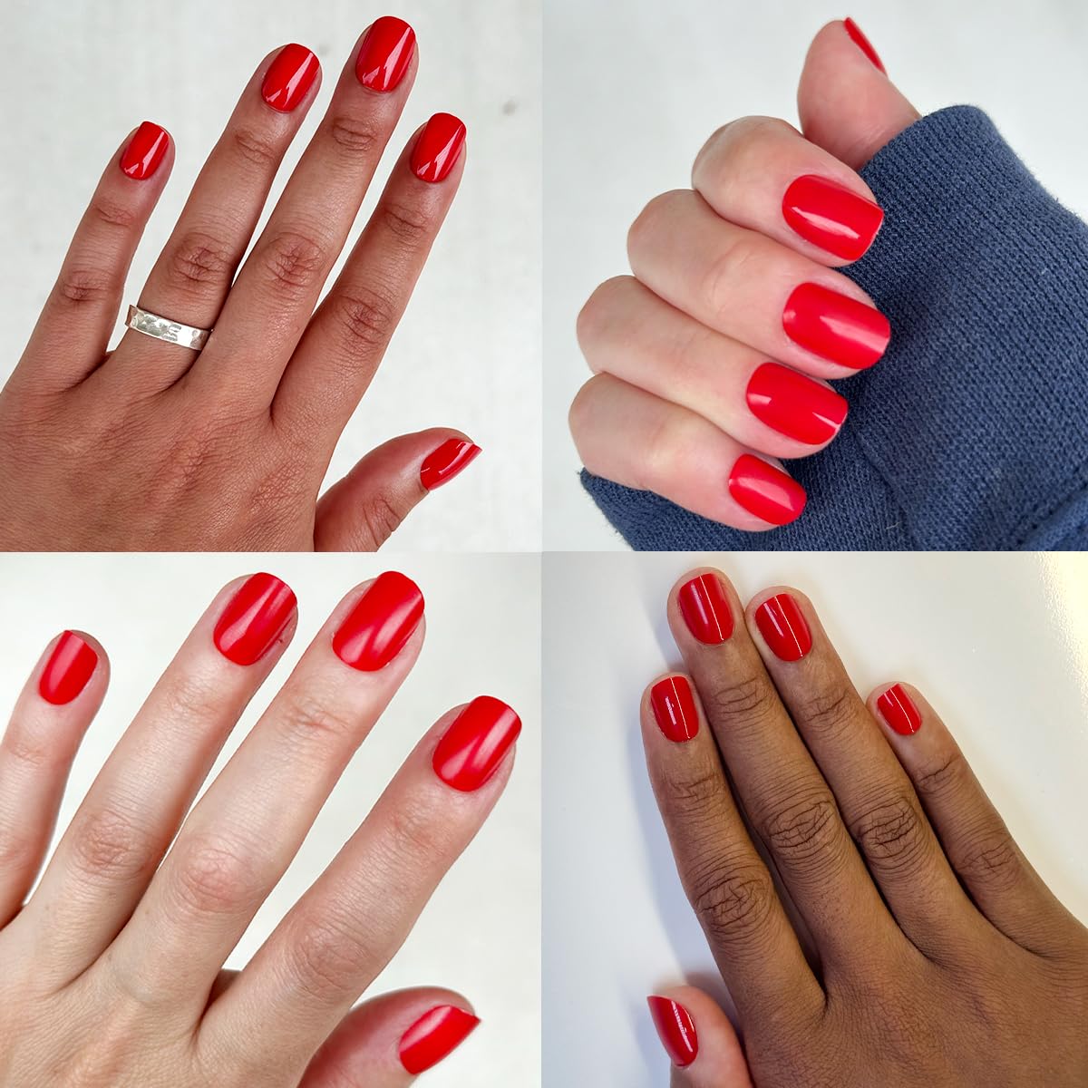 Olive & June Instant Mani Press On Nails (Glue) | 42 Fake Nails, 21 Sizes | Non-Toxic, Long-Lasting | Recycled Materials | Realistic Look