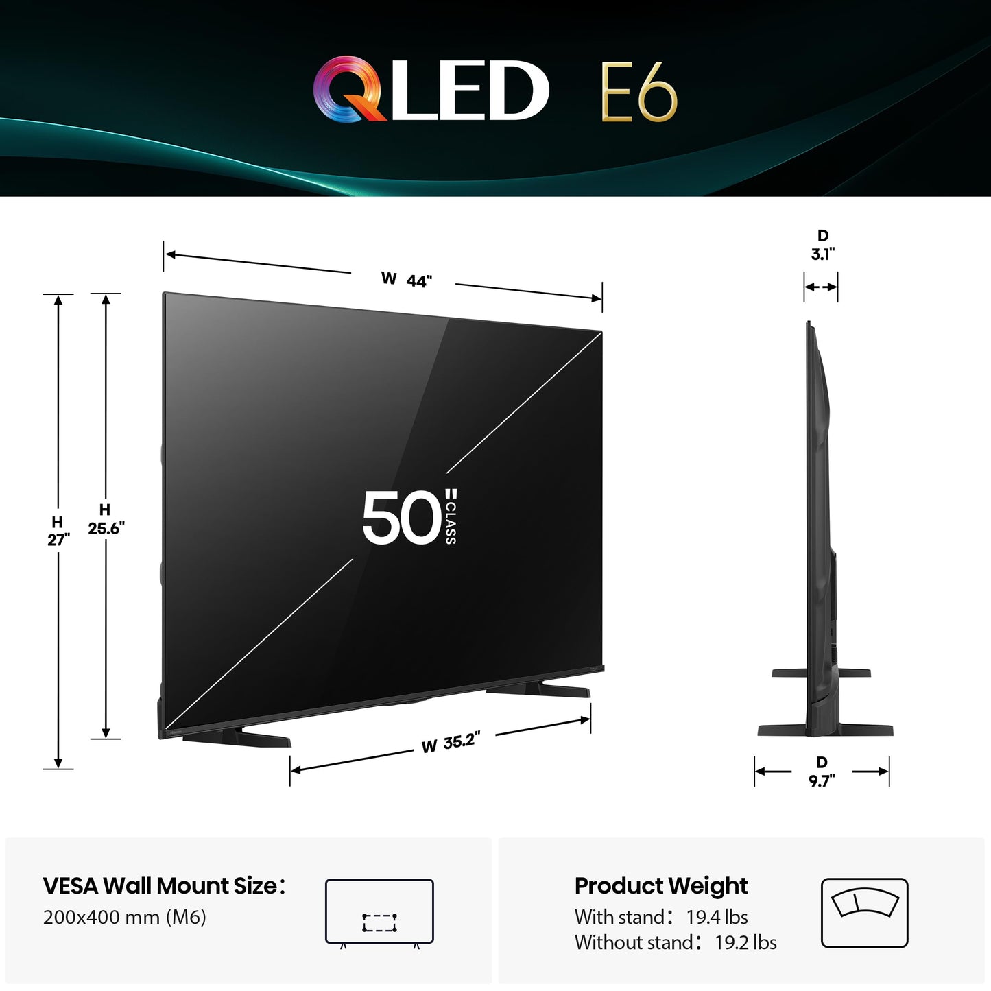 Hisense 75" E6 Cinema Series QLED 4K UHD Smart Fire TV (75E6QF, 2025 Model) - QLED, AI Light Sensor, Dolby Vision · Atmos, Voice Remote with Alexa, Motion Rate 120, HDR 10+ Adaptive, Game Mode Plus