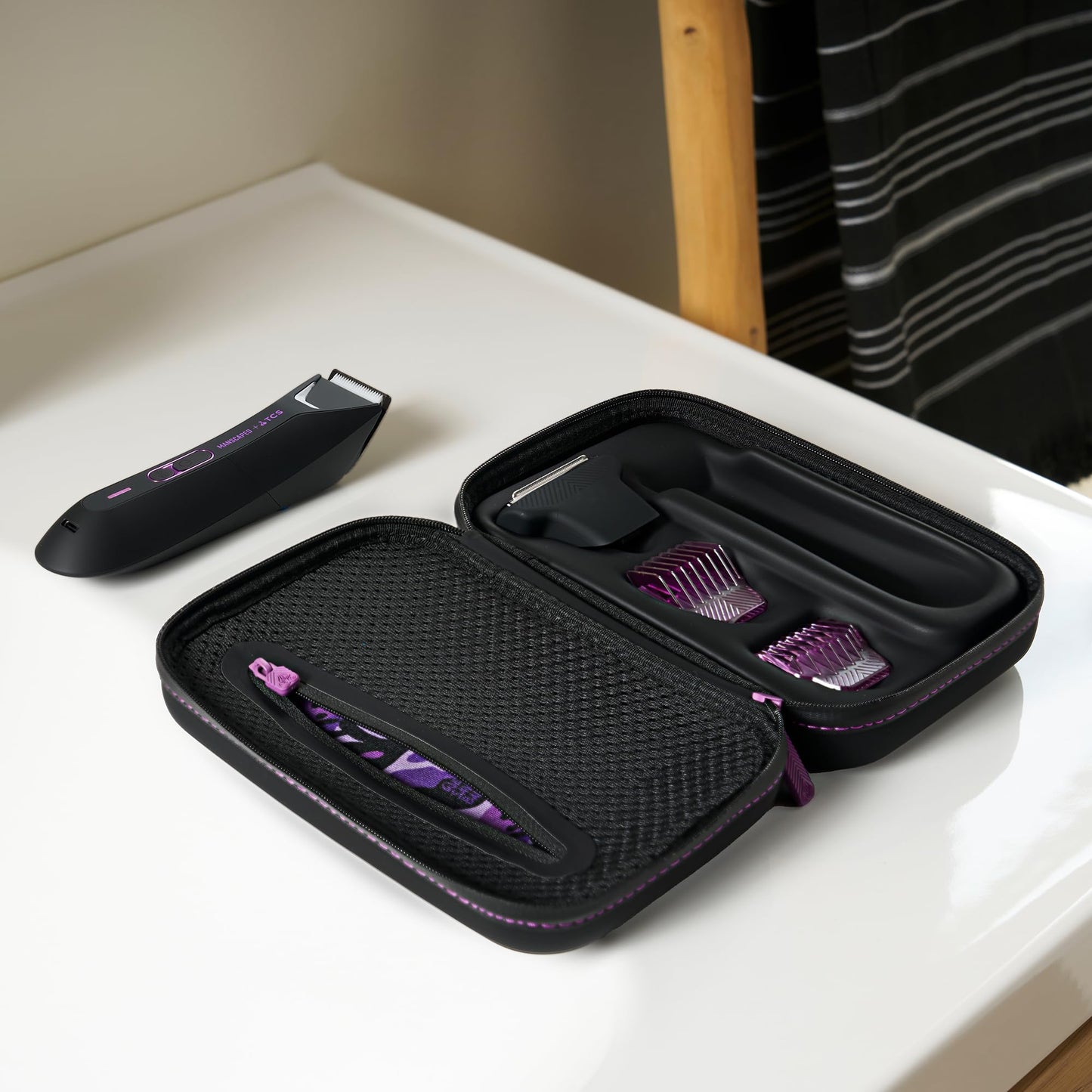 MANSCAPED® The Lawn Mower® 5.0 Ultra Groin & Body Hair Trimmer – Dual-Head SkinSafe® Trimmer & Foil Blades, Waterproof Wet/Dry Groomer, USB-C Rechargeable with Travel Case, Men’s Ball Shaver, Black