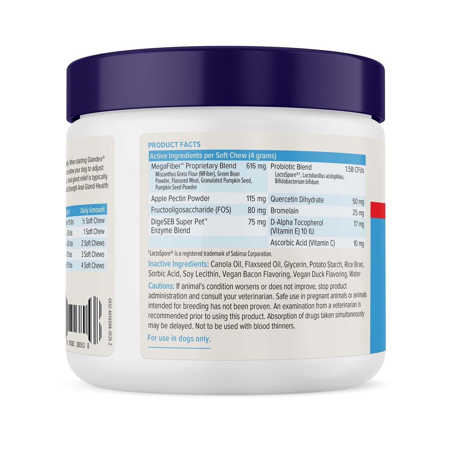 Vetnique Glandex Anal Gland Soft Chew Treats with Pumpkin for Dogs Digestive Enzymes, Probiotics Fiber Supplement for Dogs Boot The Scoot (Peanut Butter Chews, 60 Count)