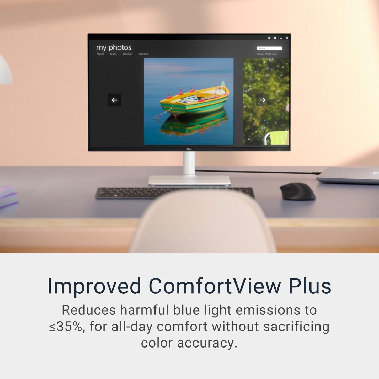 Dell 27 Plus 4K USB-C Monitor - S2725QC - 27-inch 4K (3840 x 2160) 120Hz 16:9 Display, AMD FreeSync Premium, sRGB 99%, Integrated Speakers, 1500:1 Contrast Ratio, Comfortview Plus - Ash White