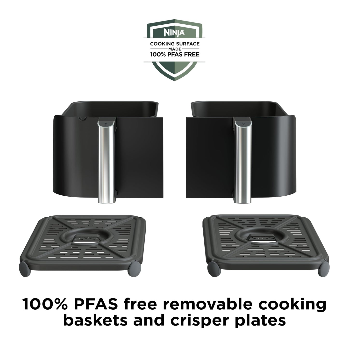 Ninja DZ401 Foodi 10 Quart 6-in-1 DualZone XL 2-Basket Air Fryer with 2 Independent Frying Baskets, Match Cook & Smart Finish to Roast, Broil, Dehydrate for Quick, Easy Family-Sized Meals, Grey