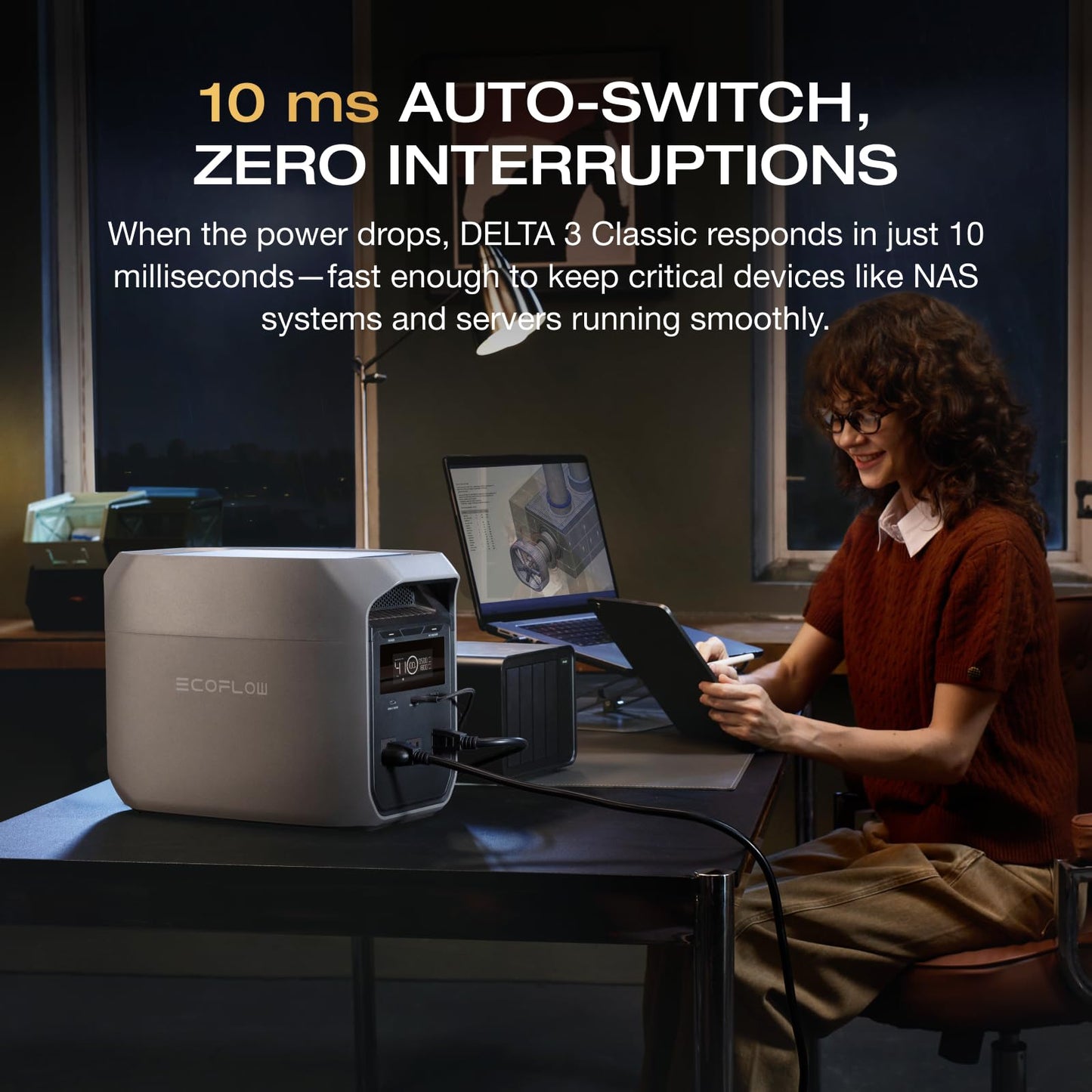 EF ECOFLOW Portable Power Station DELTA 2, 1024Wh LiFePO4 (LFP) Battery, 1800W AC/100W USB-C Output, Solar Generator(Solar Panel Optional) for Home Backup Power, Camping & RVs