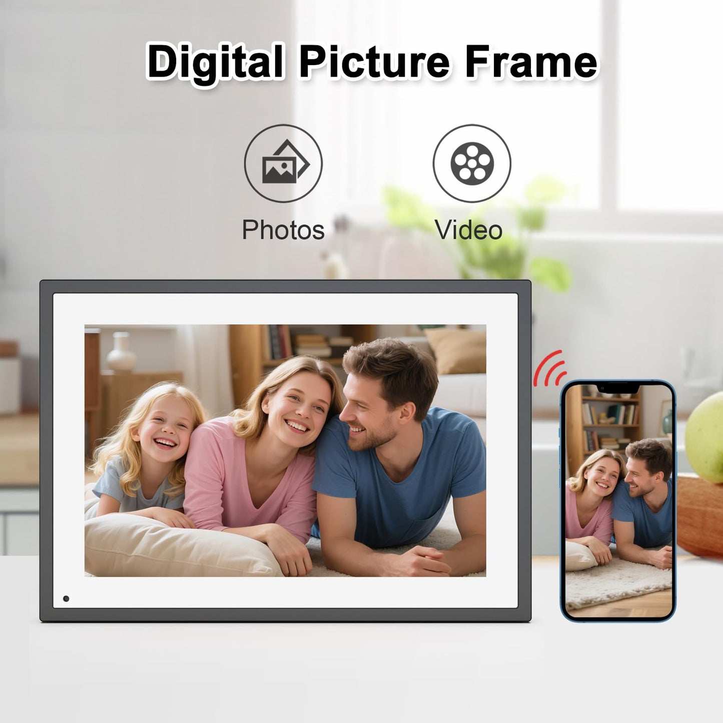 32GB FRAMEO 10.1 Inch Smart WiFi Digital Photo Frame 1280x800 IPS LCD Touch Screen, Auto-Rotate Portrait and Landscape, Built in 32GB Memory, Share Moments Instantly via Frameo App from Anywhere