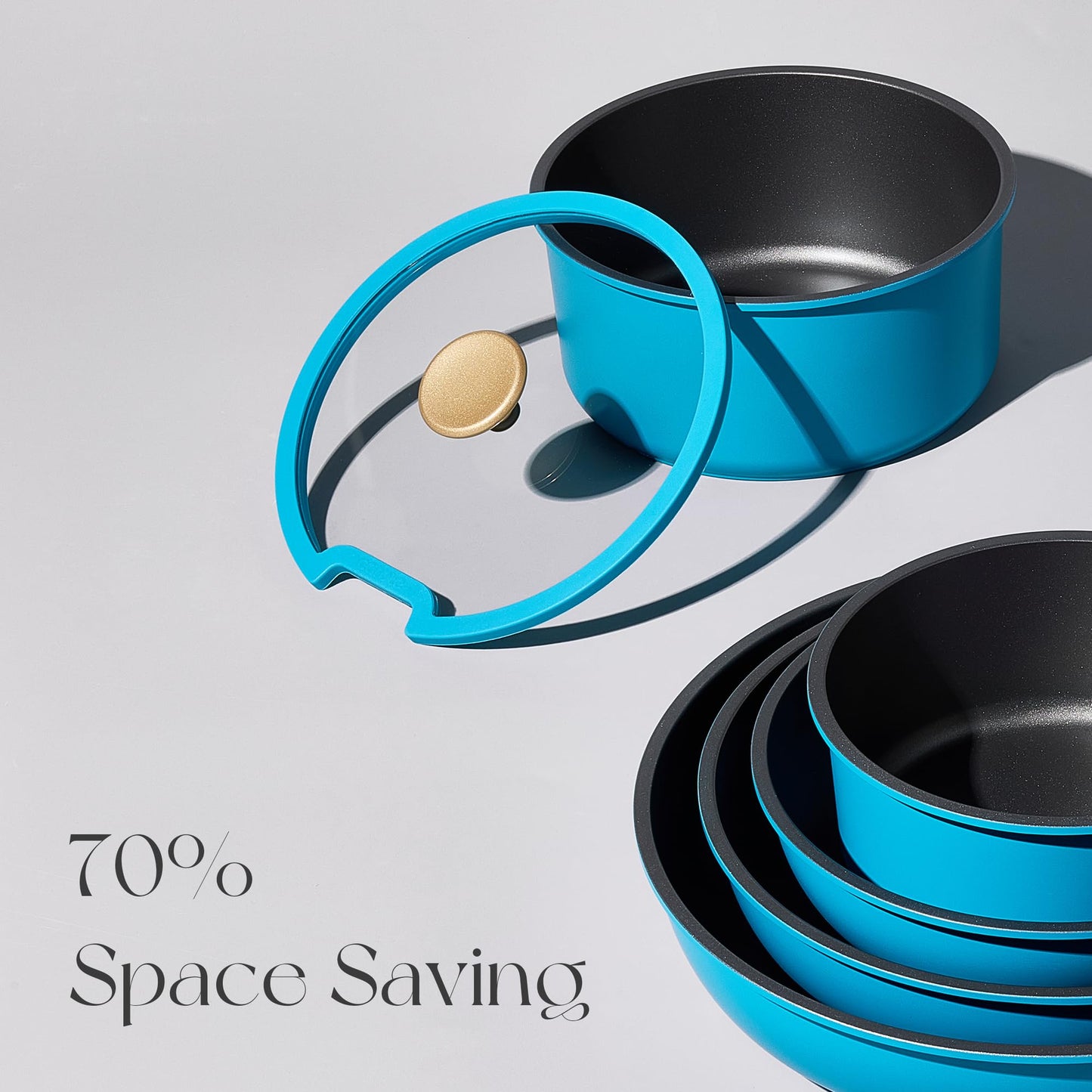 CAROTE 21pcs Pots and Pans Set, Nonstick Cookware Set Detachable Handle, Induction Kitchen Cookware Sets Non Stick with Removable Handle, RV Cookware Set, Gold and Purple