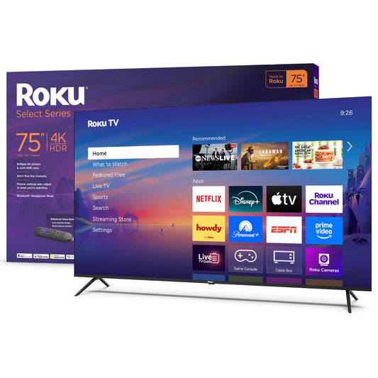 Roku Smart TV 2025 – 50-Inch Select Series, 4K HDR TV – RokuTV with Enhanced Voice Remote – Flat Screen LED Television with Wi-Fi for Streaming Live Local News, Sports, Family Entertainment