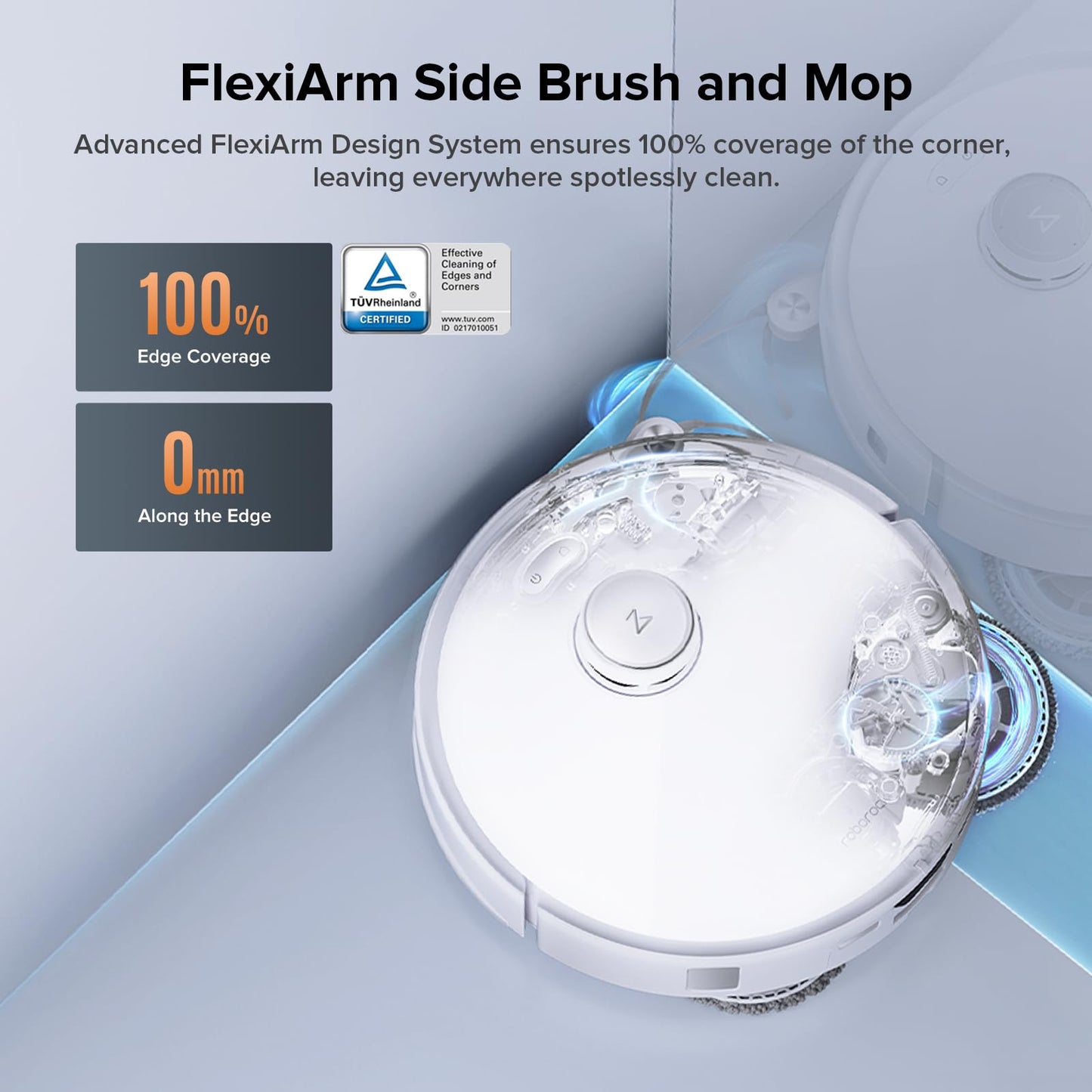 Roborock Qrevo Edge S5A Robot Vacuum and Mop, 18,500Pa, Zero-Tangling, DuoDivide Main Brush, FlexiArm Side Brush, Hot Water Mop Washing & Self-Cleaning, Warm Air Drying, Self-Emptying, Black