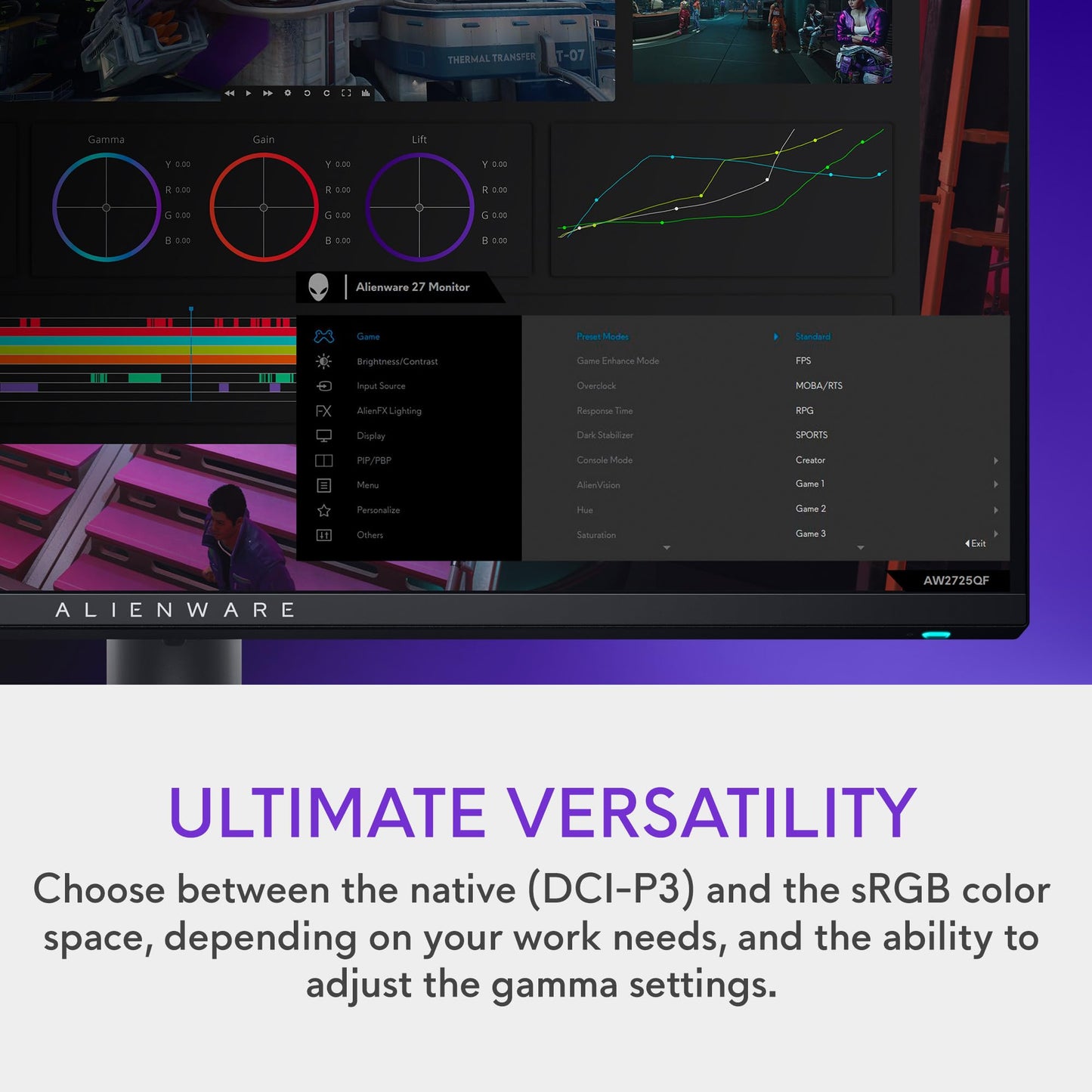 Alienware AW3423DWF Curved QD-OLED Gaming Monitor - 34-inch Quantum Dot OLED 0.1Ms 165Hz 21:9 Curved Display, 99.3% DCI-P3 Color Gamut, VESA DisplayHDR True Black 400, AMD FreeSync Premium Pro - Black
