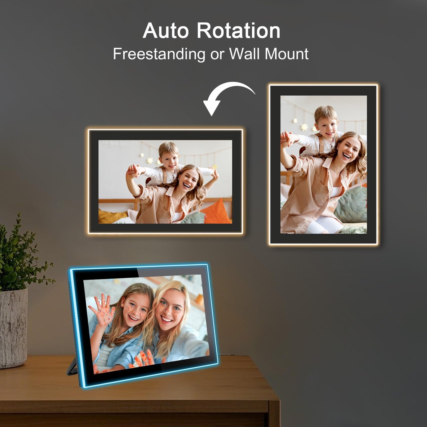 32GB FRAMEO 10.1 Inch Smart WiFi Digital Photo Frame 1280x800 IPS LCD Touch Screen, Auto-Rotate Portrait and Landscape, Built in 32GB Memory, Share Moments Instantly via Frameo App from Anywhere