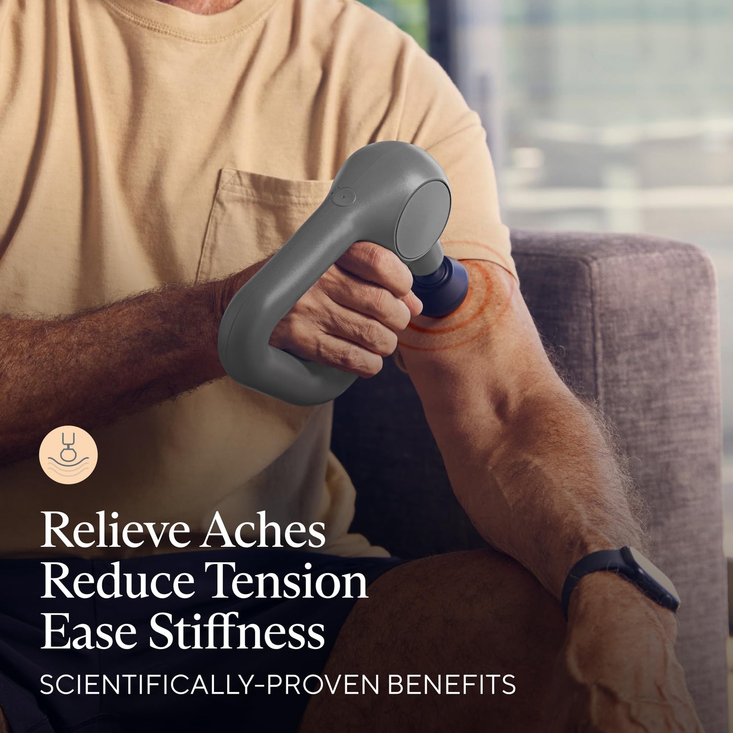 TheraGun Therabody Relief - Quiet Deep Tissue Therapy Massage Gun - Bluetooth Enabled, Electric Percussion Massage Gun & Personal Massager for Pain in The Neck, Back, Leg, Shoulder and Foot (Black)