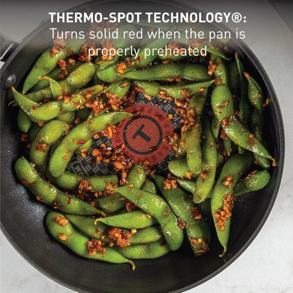 T-Fal Ultimate Hard Anodized Nonstick Cookware Set 17 Piece, Nonstick Pots and Pans Set with Fry Pan, Saucepans, Saute-Pan, Griddle, Dishwasher Safe, Black