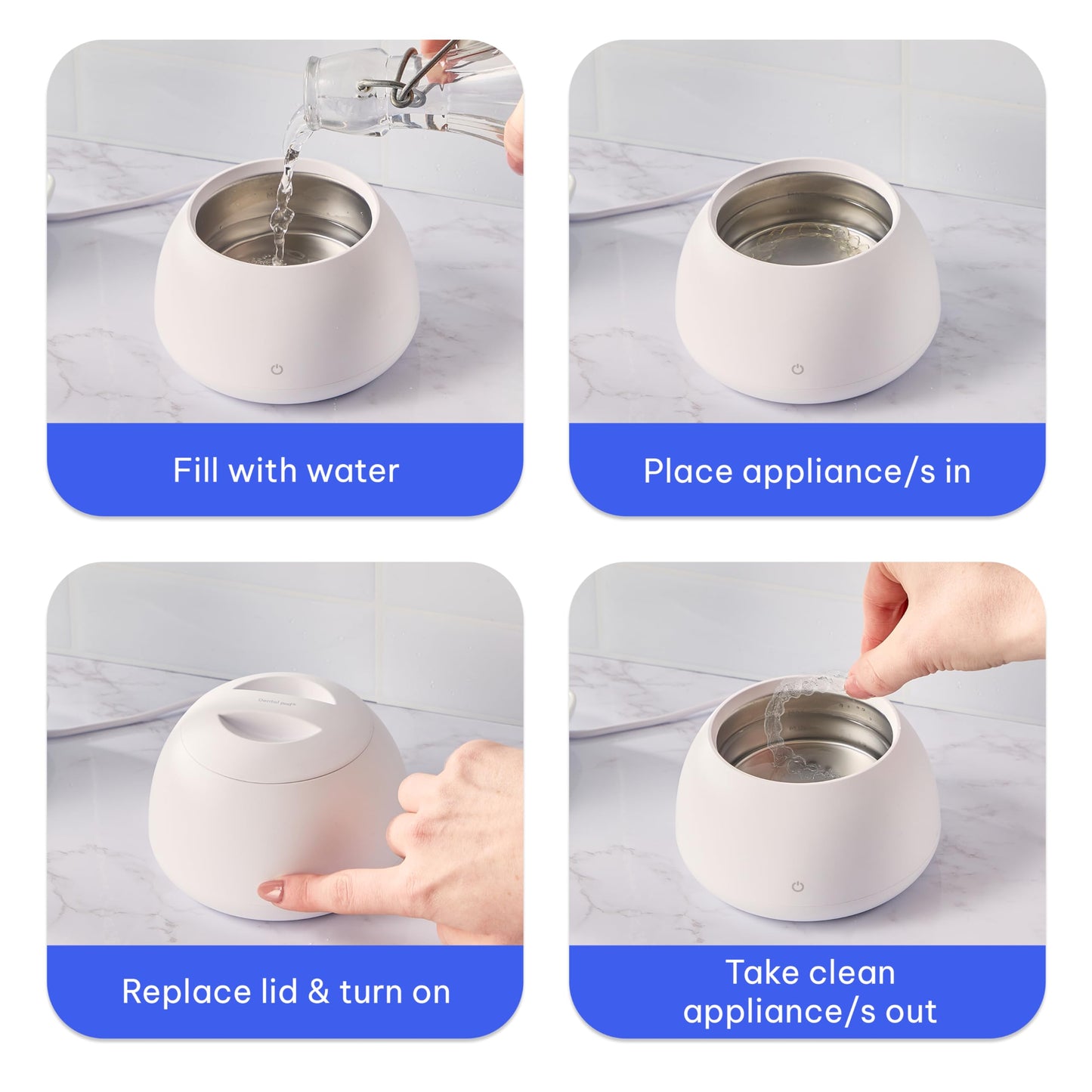 Zima Dental Pod: Ultrasonic Retainer Cleaner. The Original Retainer Cleaner Machine, Aligner Cleaner, Nightguard Cleaner, Mouthguard Cleaner, Denture Cleaner. Ultrasonic Cleaner For Oral Dental Care