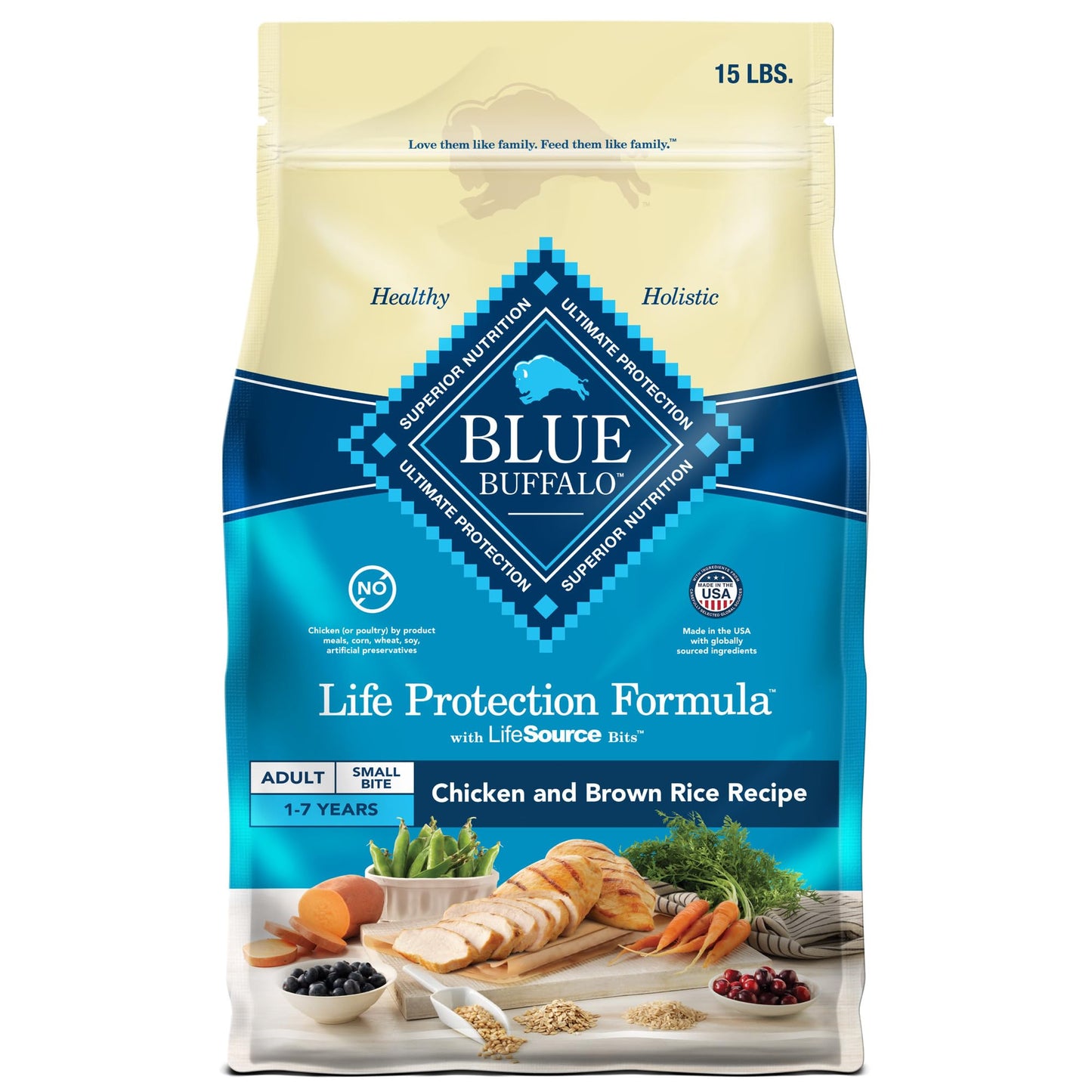 Blue Buffalo Life Protection Formula Natural Adult Dry Dog Food, Chicken and Brown Rice 5-lb Trial Size Bag