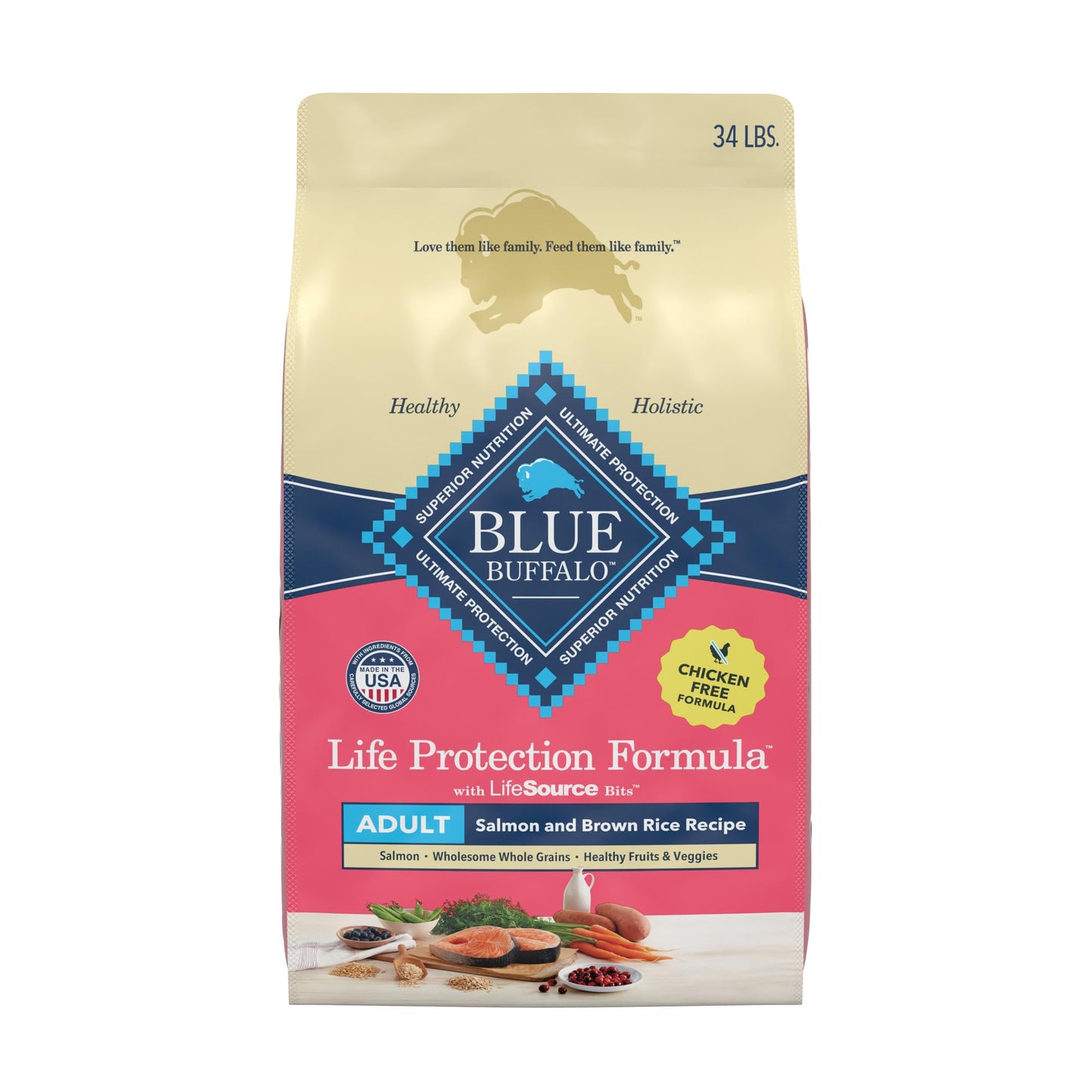 Blue Buffalo Life Protection Formula Natural Adult Dry Dog Food, Chicken and Brown Rice 5-lb Trial Size Bag