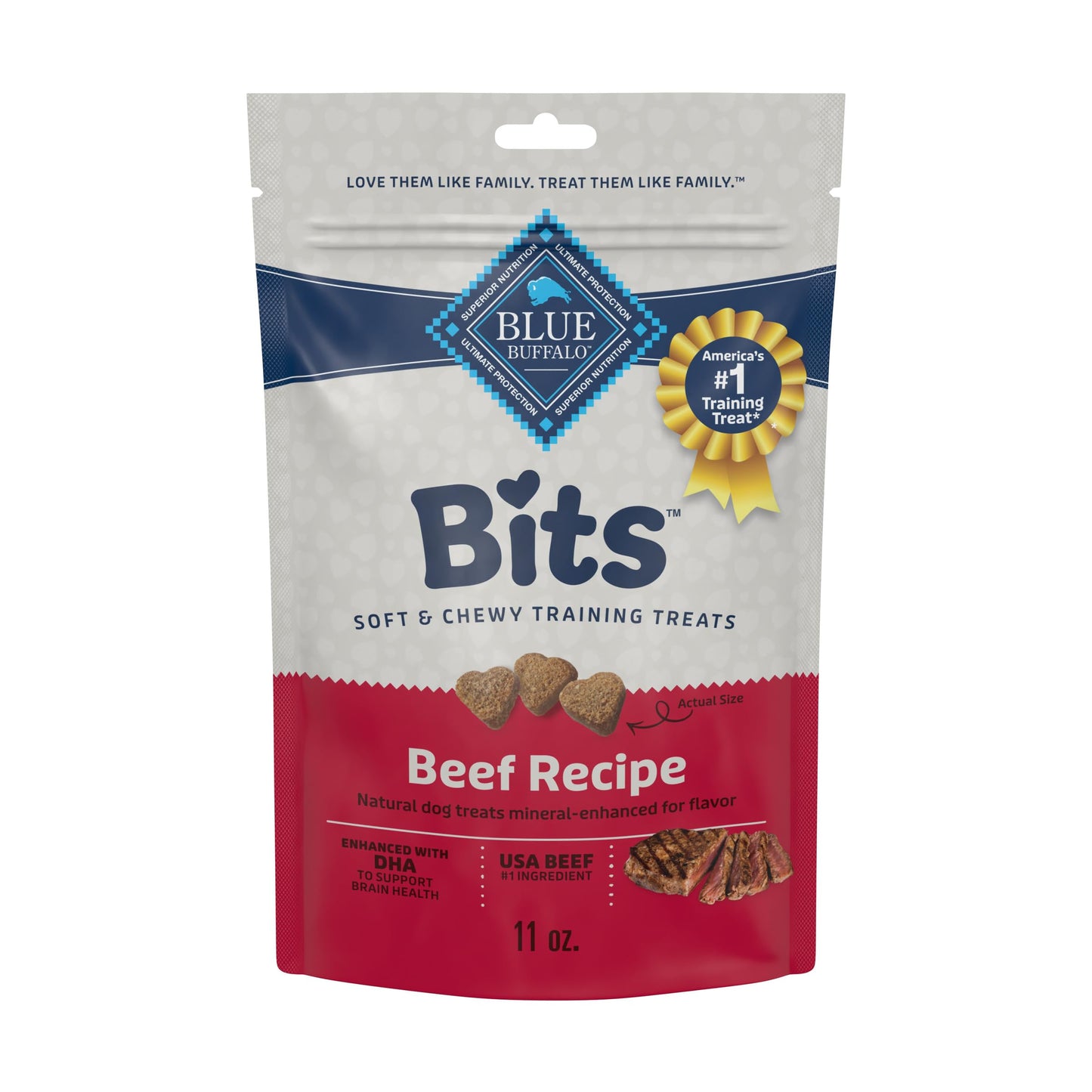 Blue Buffalo Bits Soft Dog Treats for Training, Made With Natural Ingredients & Enhanced with DHA, Chicken Recipe, 19-oz Bag