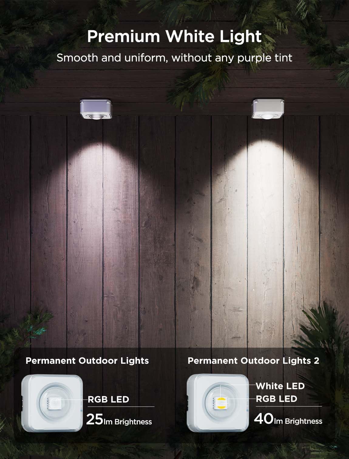 Govee Permanent Outdoor Lights 2, 150ft RGBIC Outdoor Lights with 108 LED Lights, IP67 Waterproof, 100 Scene Modes with 40lm White for Outdoor Decorations, Works with Alexa, Google Assistant, White