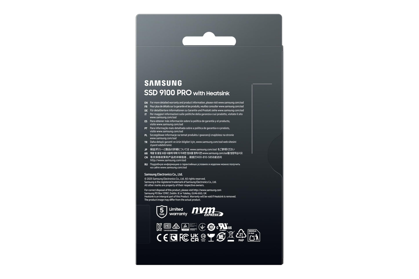 Samsung SSD 9100 PRO 4TB, PCIe 5.0x4 M.2 2280, Seq. Read Speeds Up to 14,800MB/s, Best for AI Computing, Gaming, and Heavy Duty Workstations (MZ VAP4T0B/AM)
