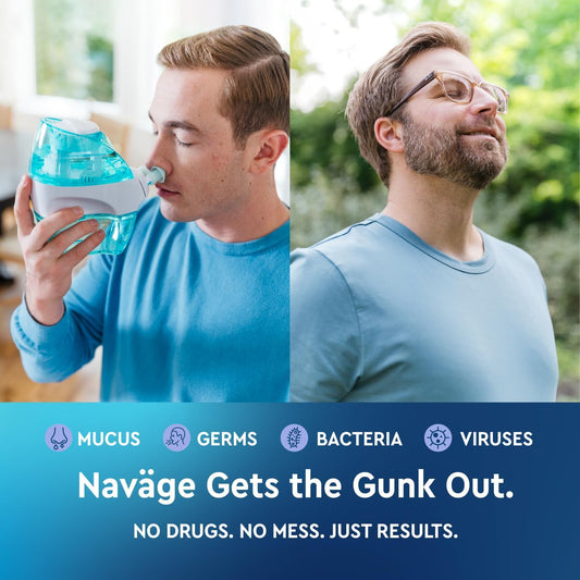 Navage Starter Bundle - Nasal Irrigation System - Saline Nasal Rinse Kit with 1 Navage Nose Cleaner and 30 Salt Pods
