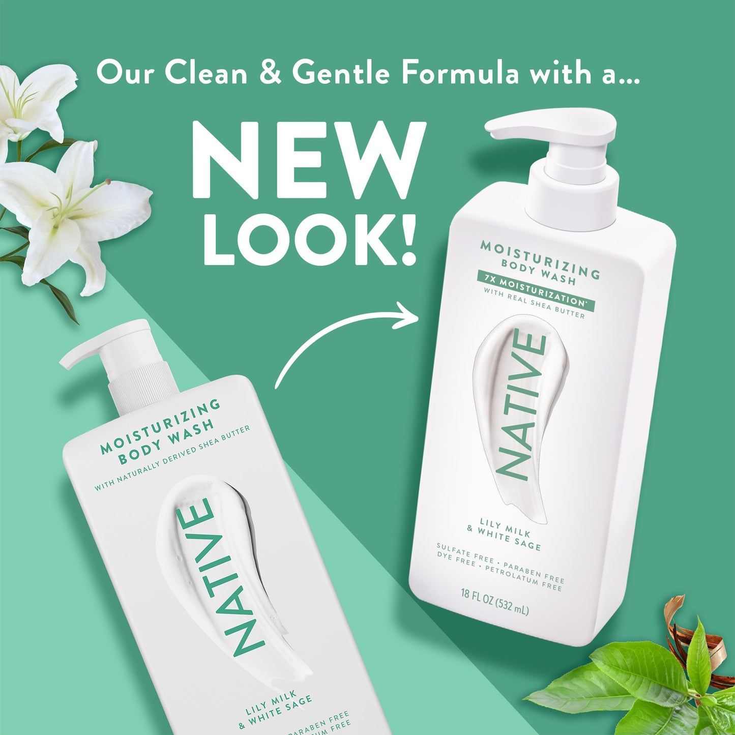 Native Moisturizing Body Wash Contains Naturally Derived Ingredients | for Women & Men, Sulfate, Paraben, & Dye Free Leaving Skin Soft & Hydrated | Cocoa Butter & Vanilla 18 oz