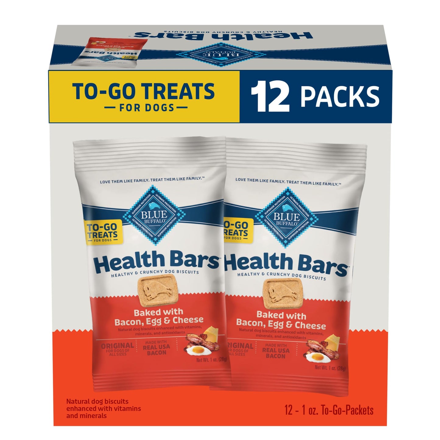 Blue Buffalo Health Bars Crunchy Dog Biscuits, Oven-Baked With Natural Ingredients, Pumpkin & Cinnamon, 16-oz Bag