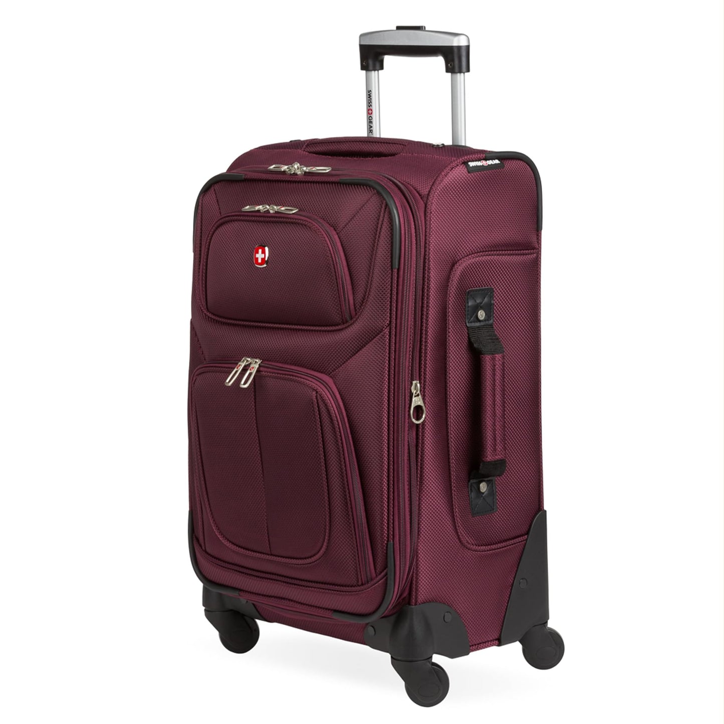 SwissGear Sion Softside Expandable Luggage – Medium Checked Suitcase with 360 Degree Wheels & Retractable Handle – 25 Inch, Perfect for 1-7 Night Trips – Blue