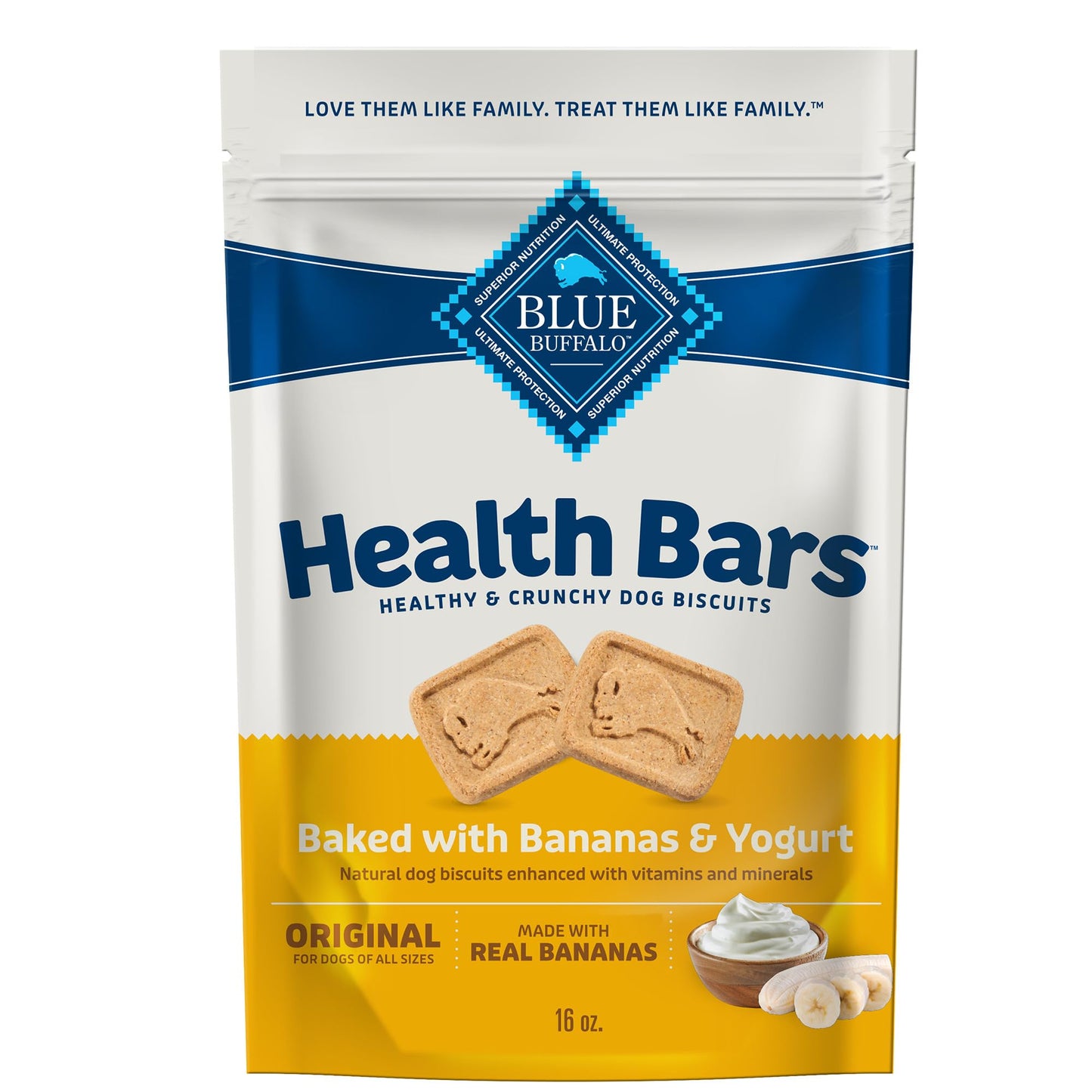 Blue Buffalo Health Bars Crunchy Dog Biscuits, Oven-Baked With Natural Ingredients, Pumpkin & Cinnamon, 16-oz Bag