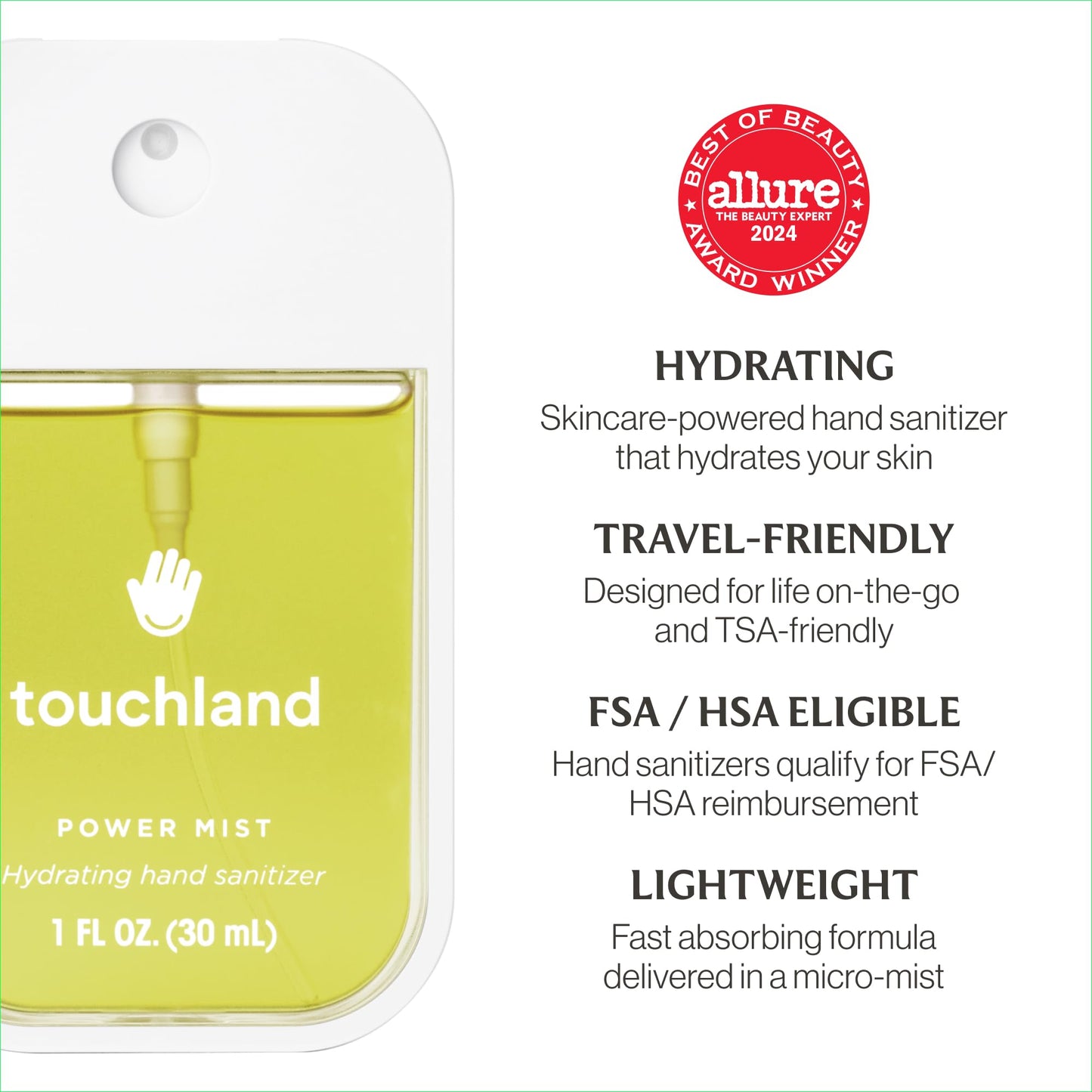 Touchland Special Edition Confetti Cake Mist + Frosted Sparkle Case Set, Scented & Stylish Hydrating Hand Sanitizer Spray Bundle, Travel Size, Dye Free, Amazon Exclusive