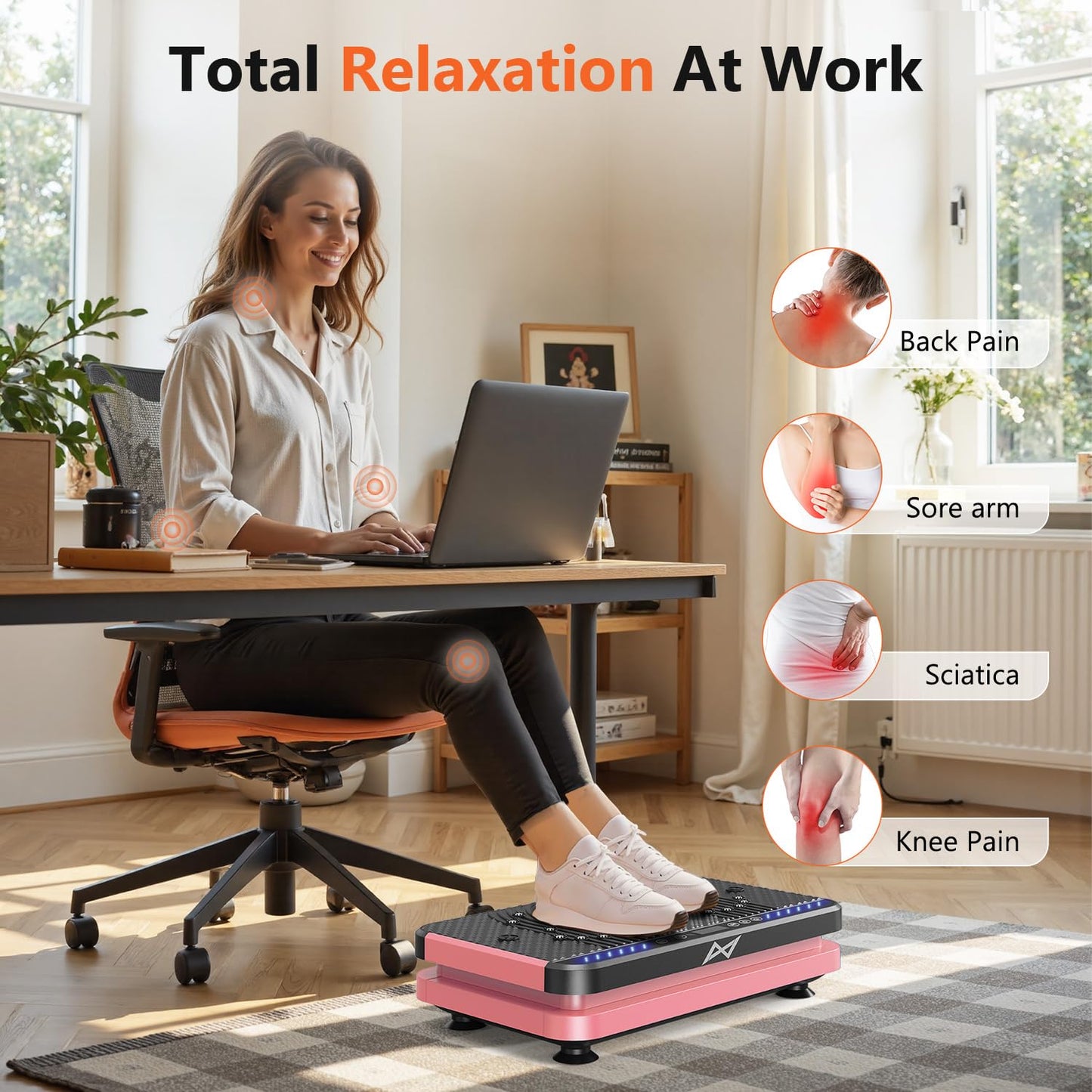 AXV Vibration Plate Fitness Platform Exercise Machine Vibrating Shaking Full Body Shaker Workout Vibrate Stand Shake Board Sport Gym for Weight Loss Fat Burner for Women Men