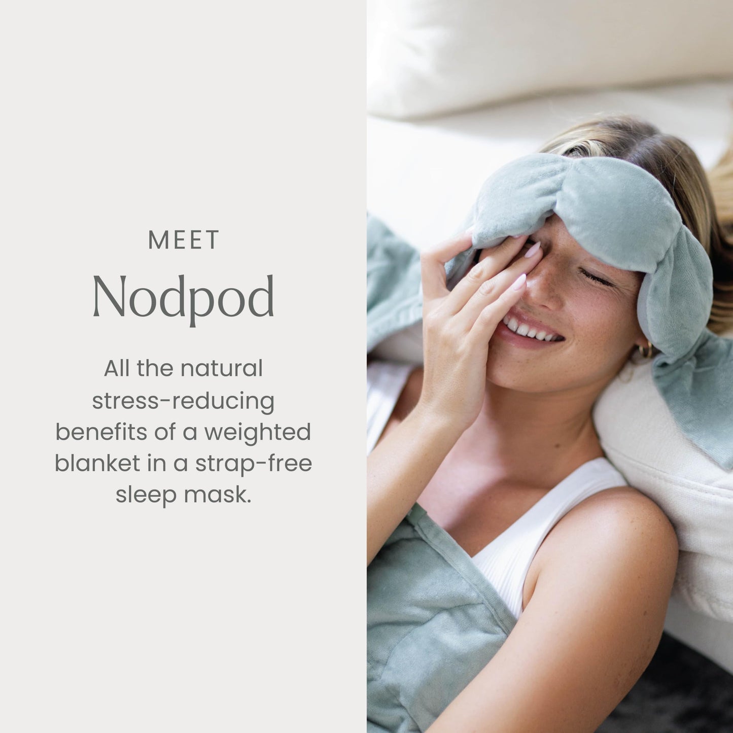 Nodpod Gentle Pressure Sleep Mask | Patented Light Blocking Design for Sleeping, Traveling & Relaxation - Black Onyx