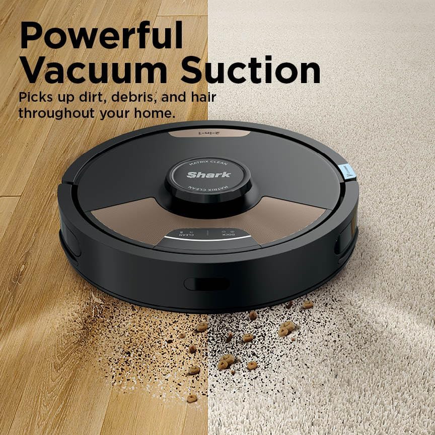 Shark Matrix Plus Robot Vacuum and Mop with Self-Empty HEPA Base, Sonic Mopping, Matrix Clean, Home Mapping, HEPA Bagless Self Empty Base, CleanEdge, for Pet Hair, UR2650WS