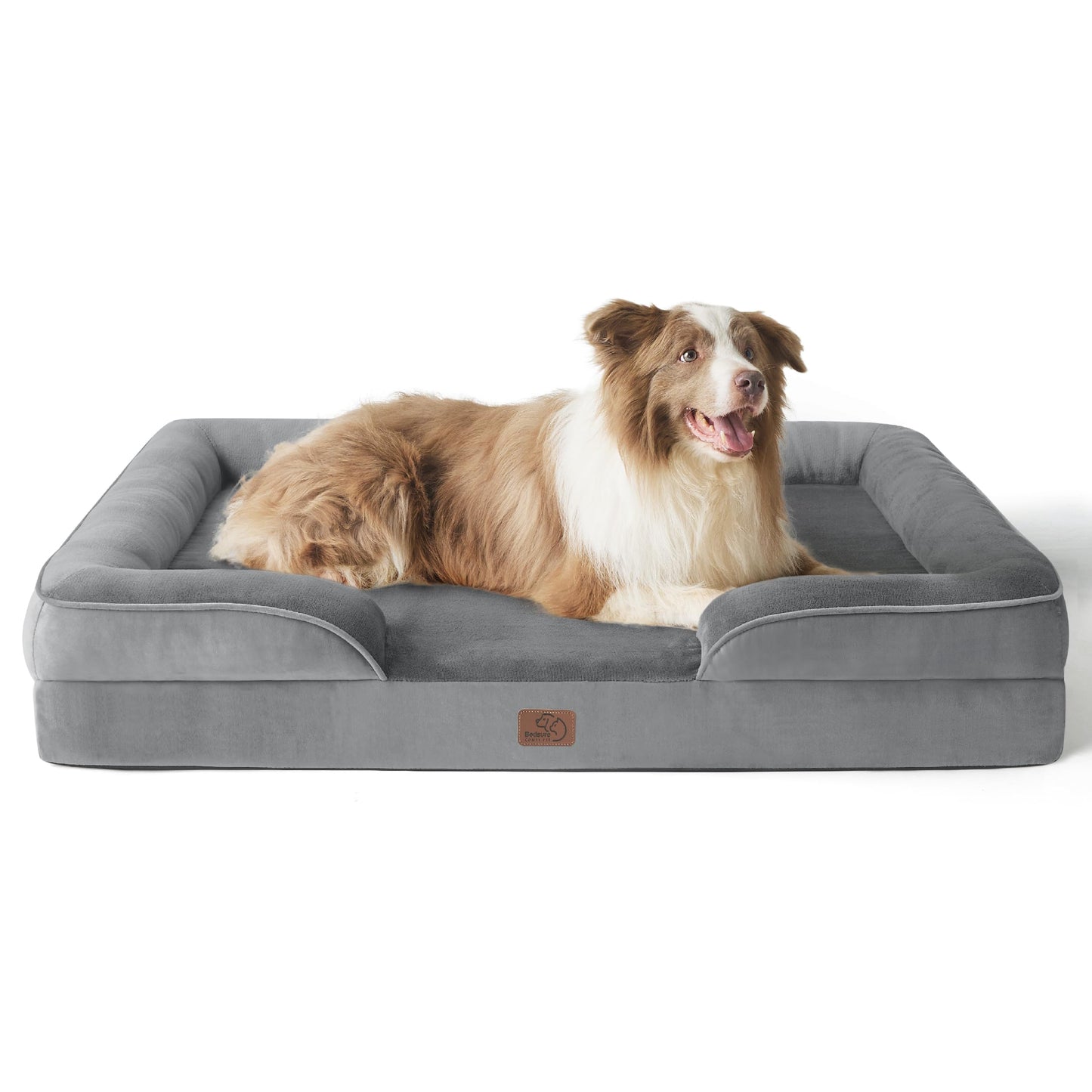 Bedsure Orthopedic Dog Beds Large Sized Dog - Washable Large Dog Cat Bed Waterproof, Comfort Dogs Couch Sofa with Washable Removable Cover, Pet Bed with Nonskid Bottom, Grey, 35"