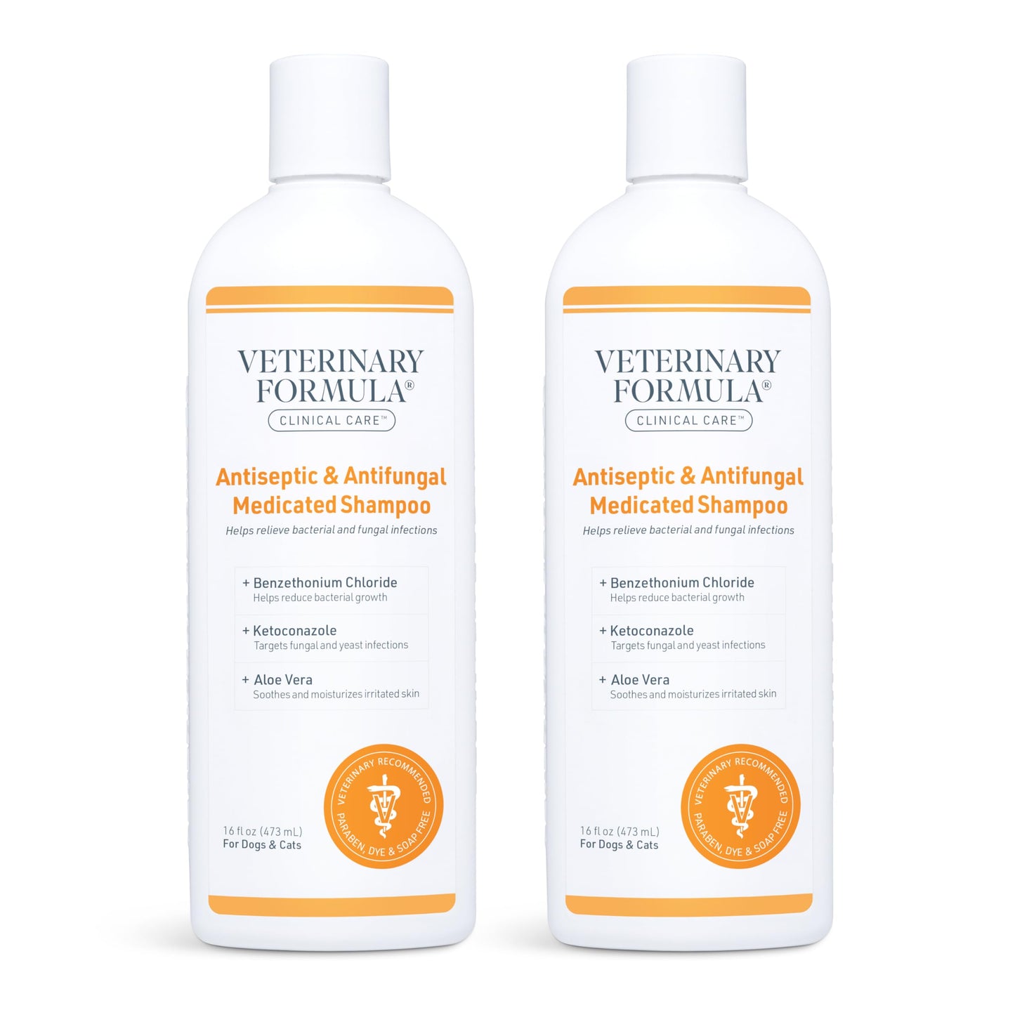 Veterinary Formula Clinical Care Antiseptic and Antifungal Medicated Shampoo for Dogs & Cats, 16 Fl Oz – Helps Alleviate Scaly, Greasy, red Skin – Paraben, Dye, Soap-Free (1 Pack)