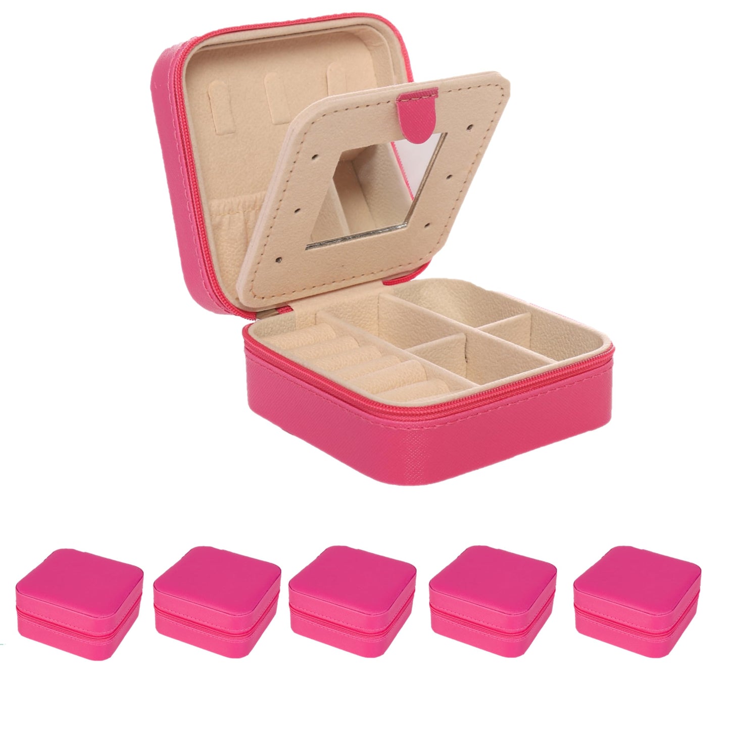 KElofoN Travel jewelry case Travel jewelry box Travel Jewelry Organizer Small box Gift for Girls Women with Mirror(Green)