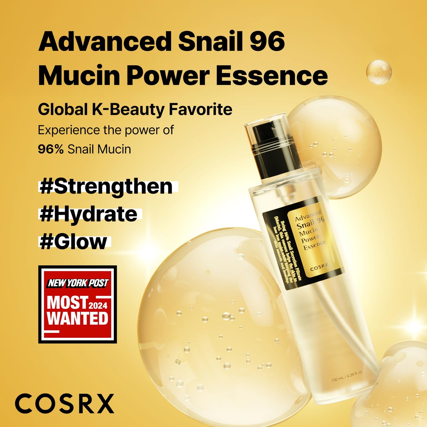 COSRX Snail Mucin Repairing Serum 100ml, Hydrating Serum for Face with Snail Secretion Filtrate for Dull Skin & Fine Lines, Korean Skin Care, Stocking Stuffers for Women