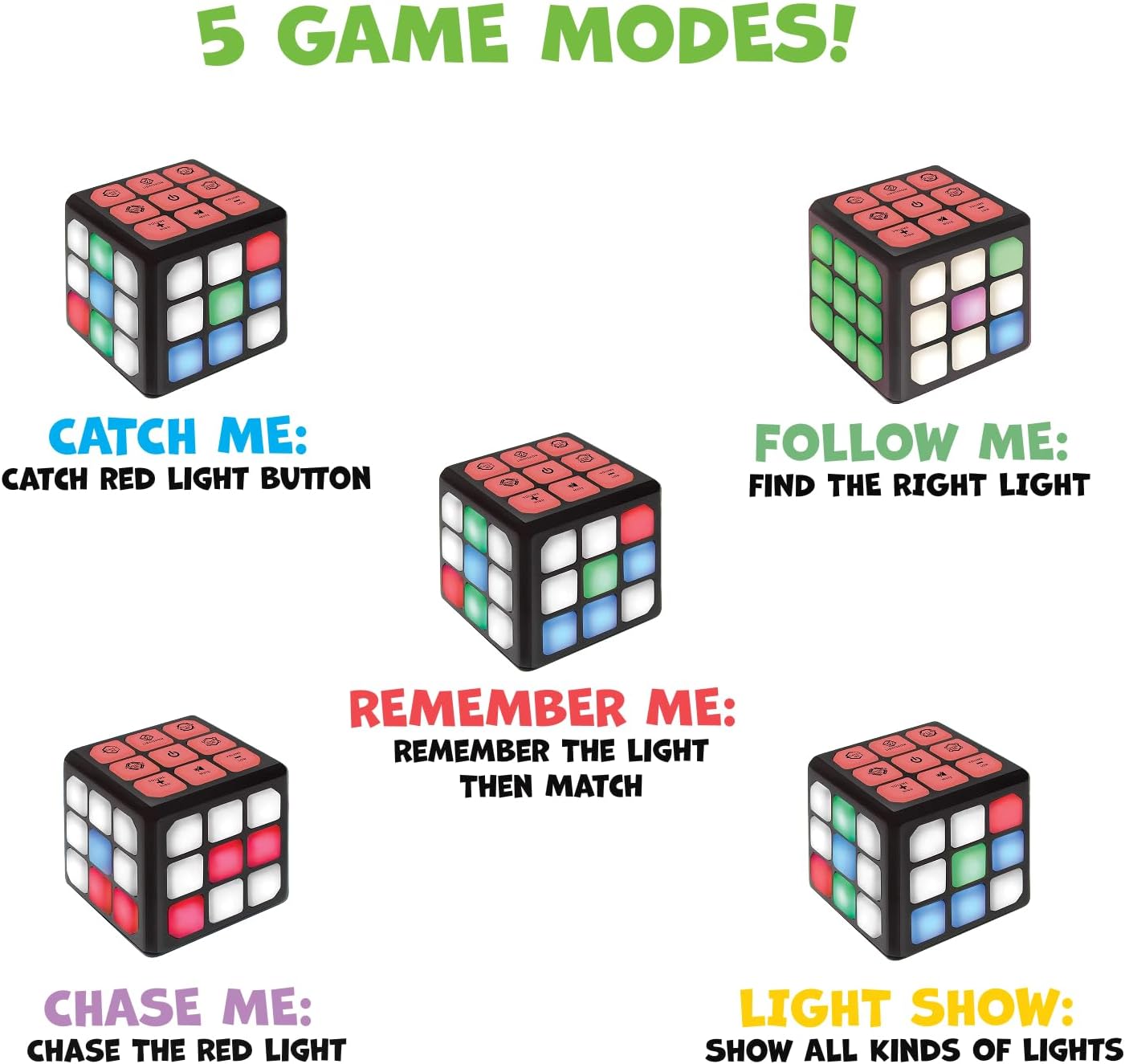 Winning Fingers Flashing Cube Electronic Memory and Brain Game - 4-in-1 Handheld Stem Toys for Kids - Cool Gadgets, Games for Boys and Girls - Fun Family Game for Kids Ages 6-12 - Educational Gift Toy