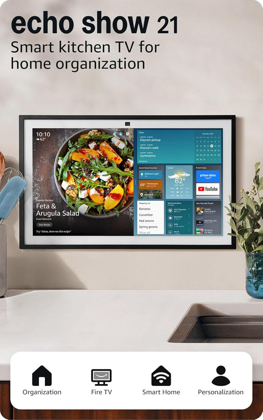 Amazon Echo Show 15 (newest model), Full HD 15.6" kitchen hub for home organization, with built-in Fire TV and Alexa+ Early Access