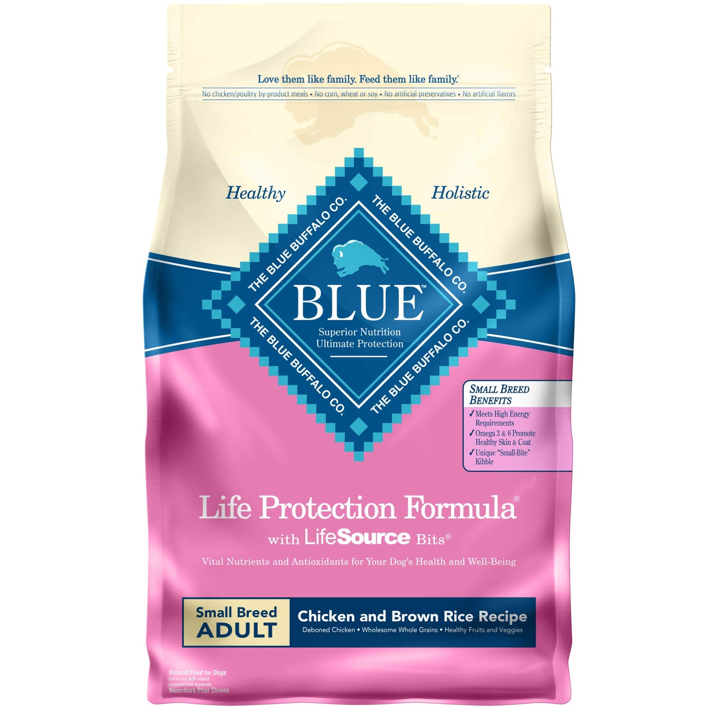 Blue Buffalo Life Protection Formula Natural Adult Small Breed Dry Dog Food, Chicken and Brown Rice 5-lb Trial Size Bag