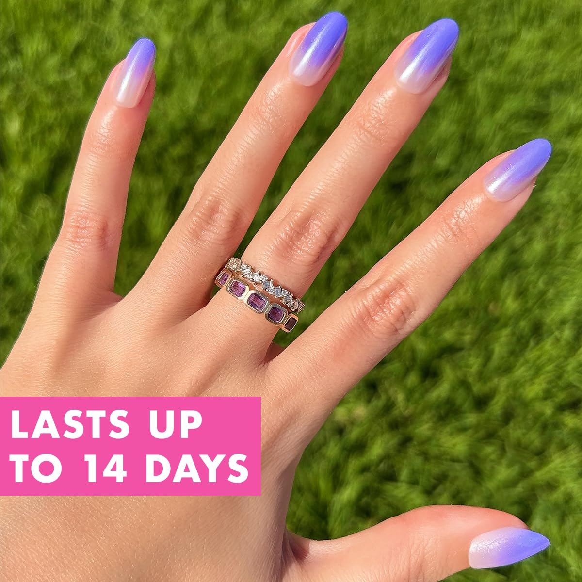 Olive & June Instant Mani Press On Nails (Glue) | 42 Fake Nails, 21 Sizes | Non-Toxic, Long-Lasting | Recycled Materials | Realistic Look