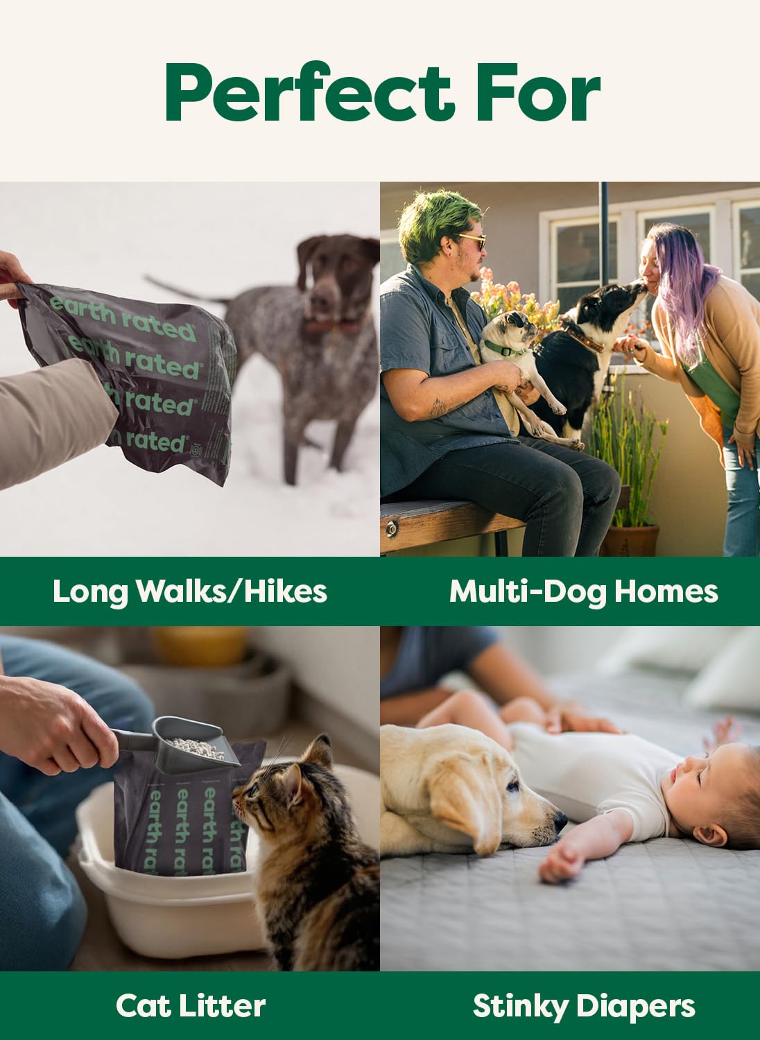 Earth Rated Poop Bags for Dogs, Guaranteed Leak Proof and Extra Thick Waste Bag Refill Rolls, Lavender Scented, 270 Bags