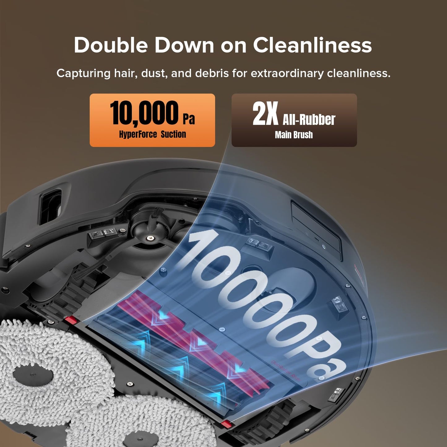 Roborock Qrevo Edge S5A Robot Vacuum and Mop, 18,500Pa, Zero-Tangling, DuoDivide Main Brush, FlexiArm Side Brush, Hot Water Mop Washing & Self-Cleaning, Warm Air Drying, Self-Emptying, Black