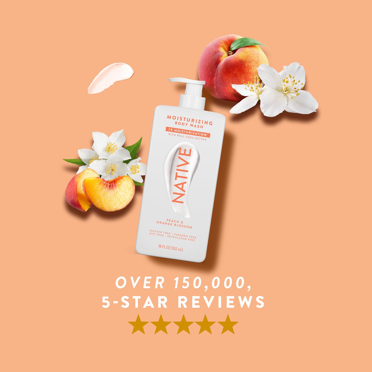 Native Moisturizing Body Wash Contains Naturally Derived Ingredients | for Women & Men, Sulfate, Paraben, & Dye Free Leaving Skin Soft & Hydrated | Cocoa Butter & Vanilla 18 oz